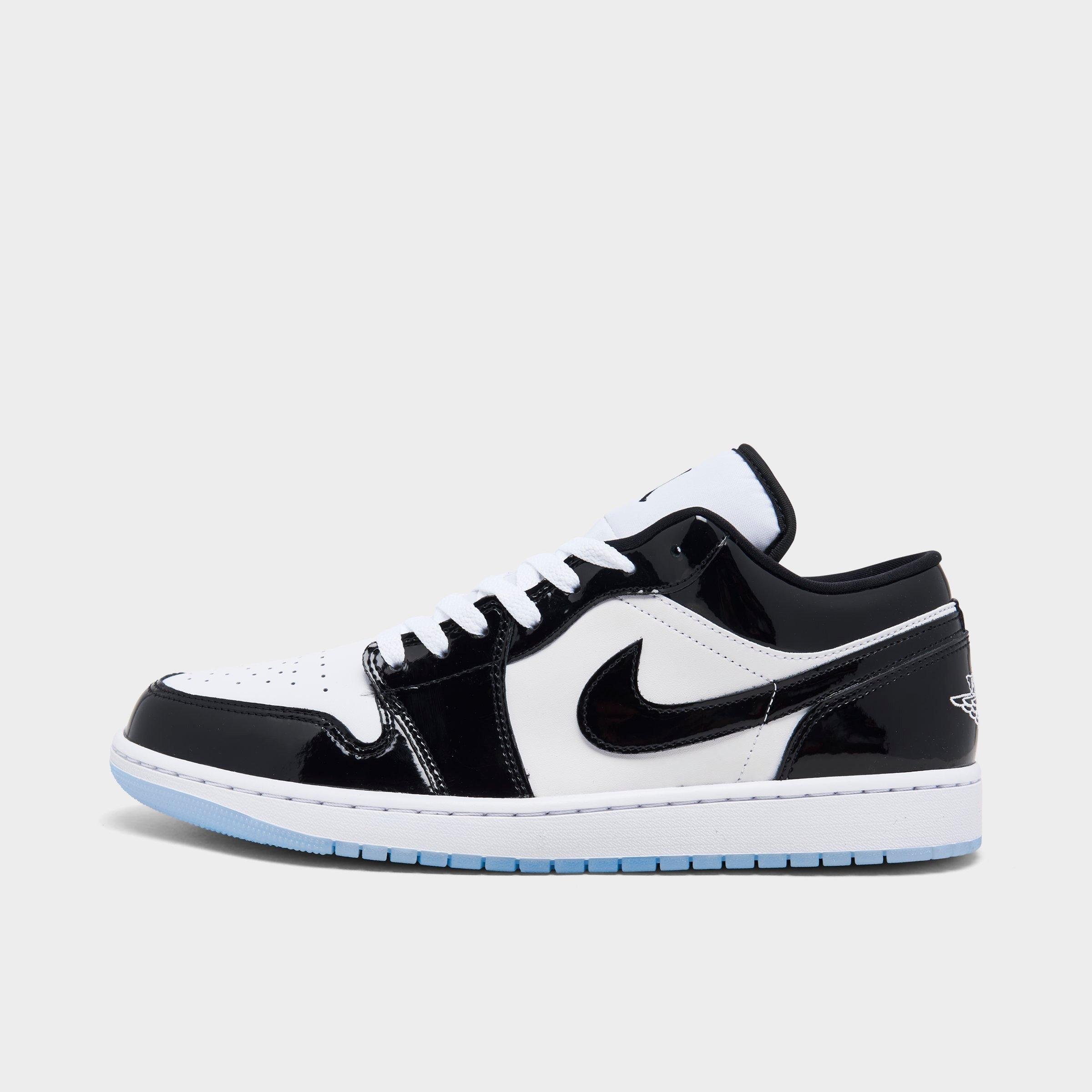 Jordan Men's Air Retro 1 Low Casual Shoes in White/Black Size: 7.5