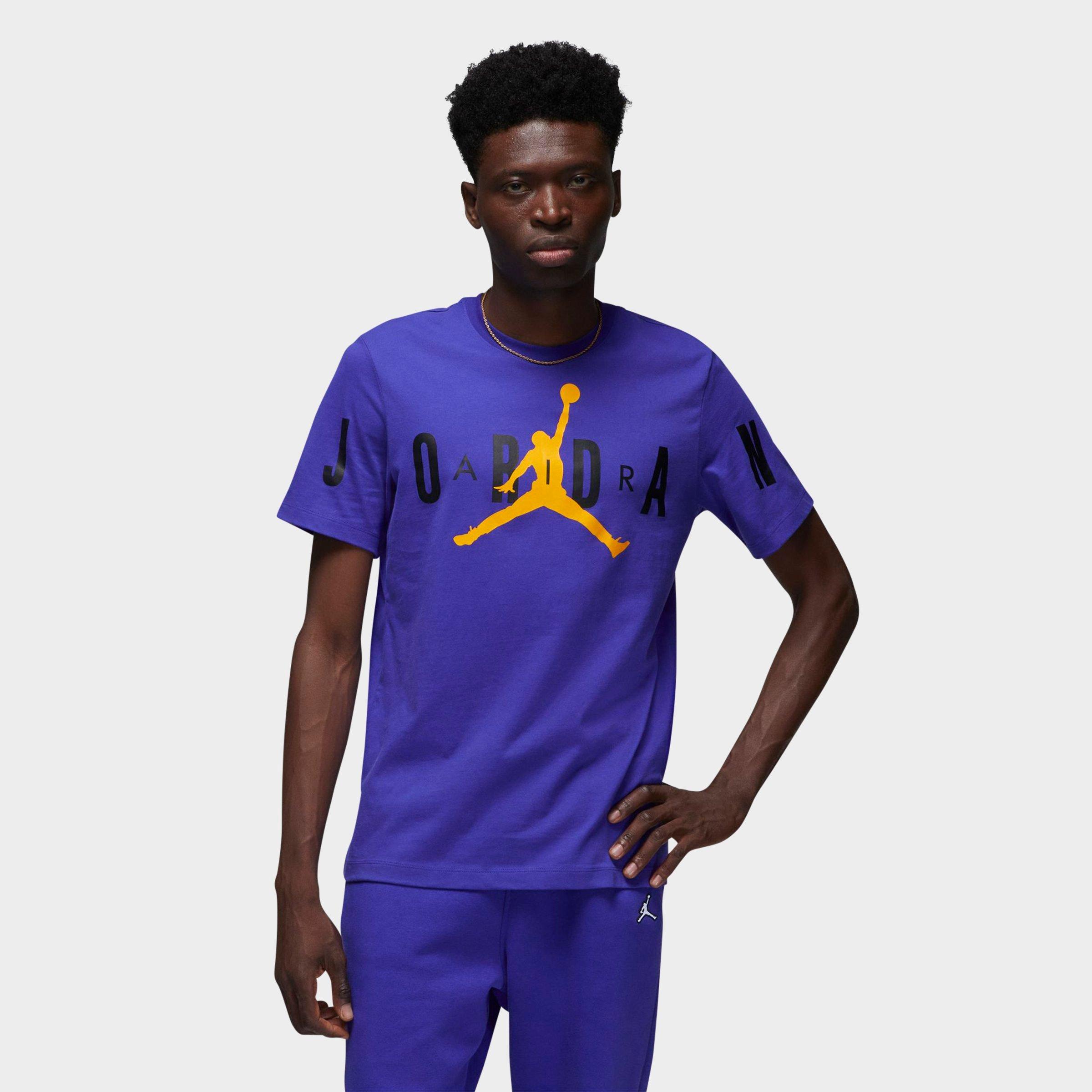 Nike Jordan Men's Air Stretch T-shirt In Light Concord/black/taxi