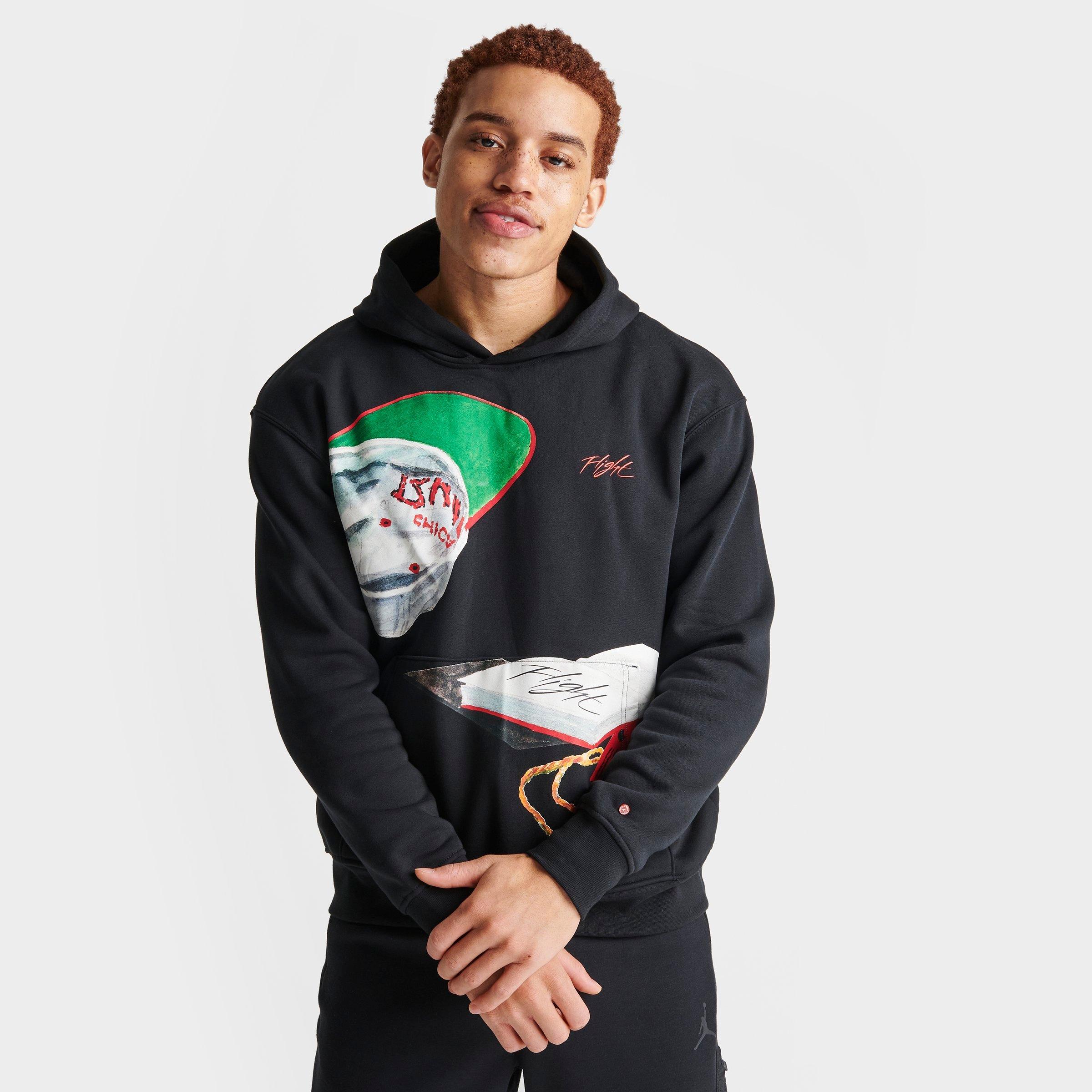 Nike Jordan Men's Artist Series Jacob Rochester Pullover Hoodie In Black/sail/university Red