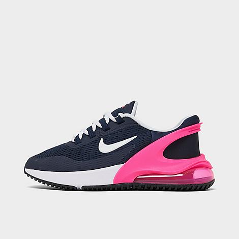 Nike Big Kids' Air Max 270 Go Casual Shoes In Dark Obsidian/white/fierce Pink