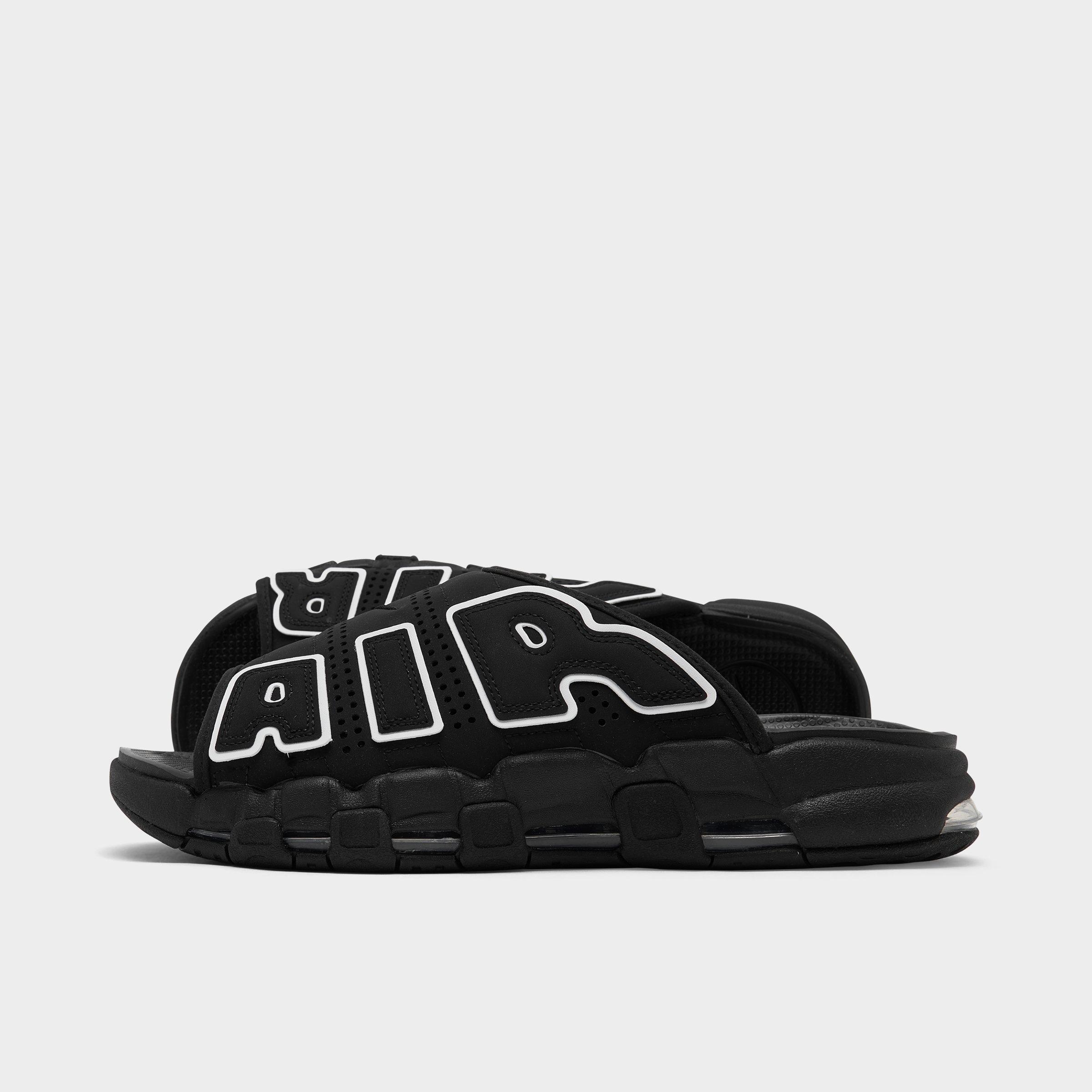 Nike Air More Uptempo Slide Og "black/white" Slides In Black/black/clear/white