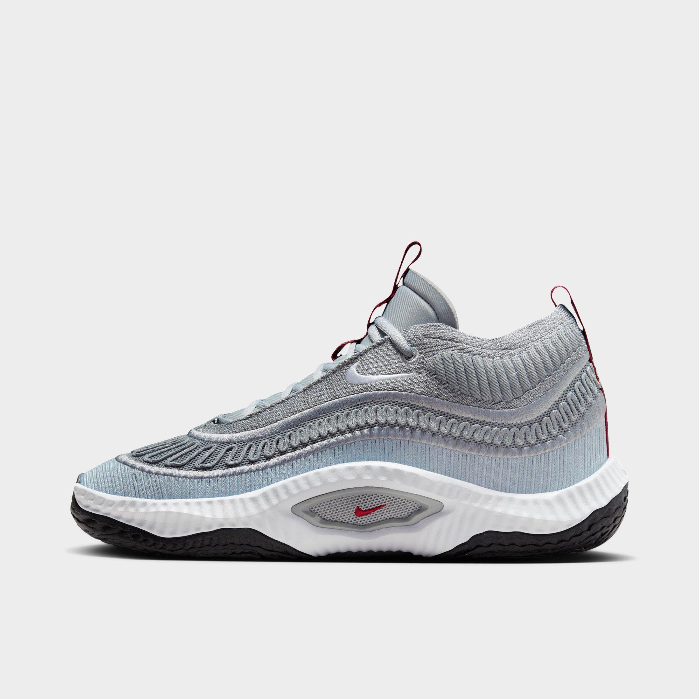 Nike Men's Cosmic Unity 3 Basketball Shoes in Footwear Silver/Pure Platinum/Varsity Red Size: 7.5