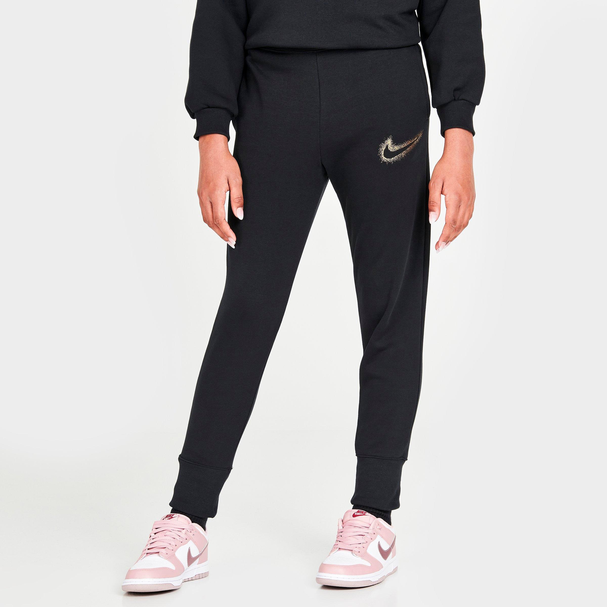 Nike Kids'  Girls' Sportswear Icon Fleece Jogger Pants In Black/metallic Gold