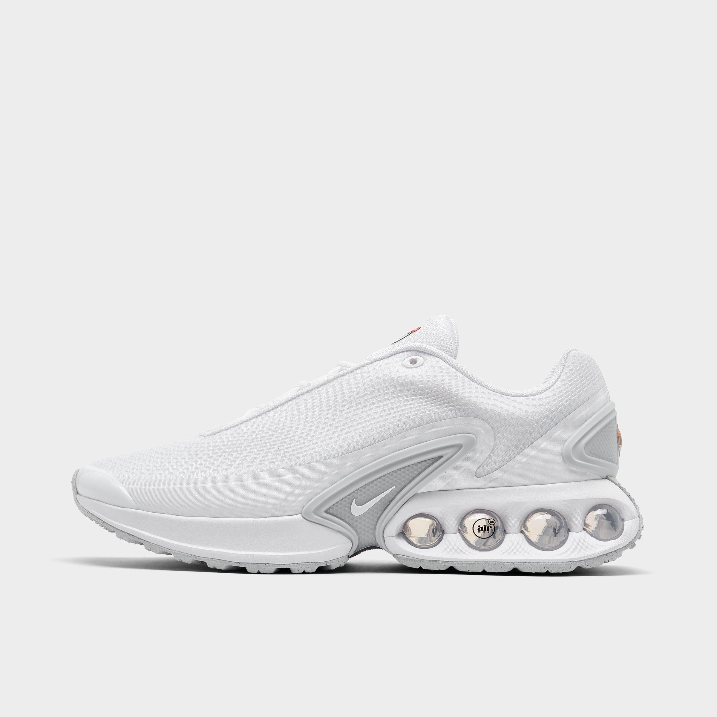 Shop Nike Men's Air Max Dn Casual Shoes In White/white/metallic Silver/white