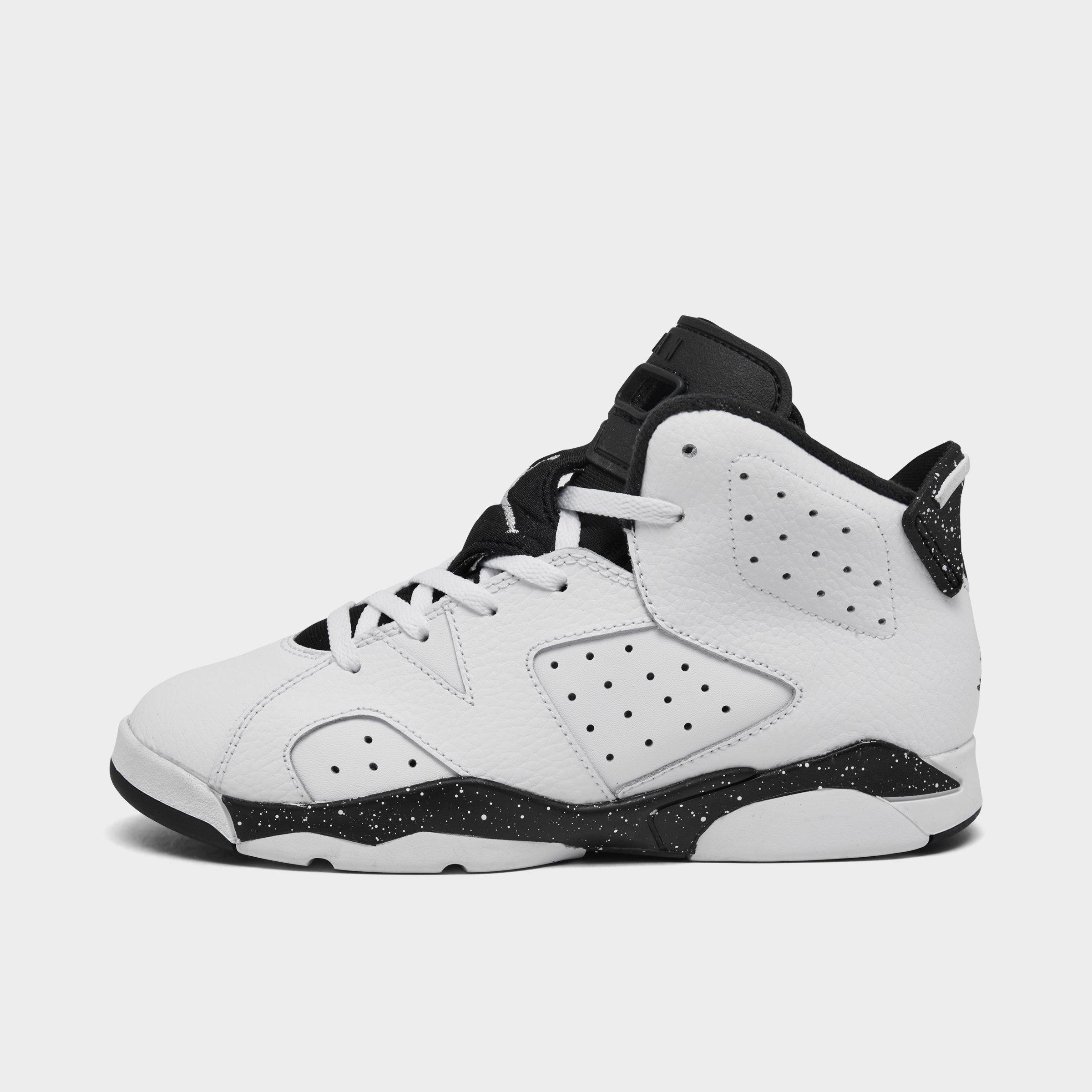 Jordan Little Kids Air Retro 6 Basketball Shoes in White/Black Size: 1.0