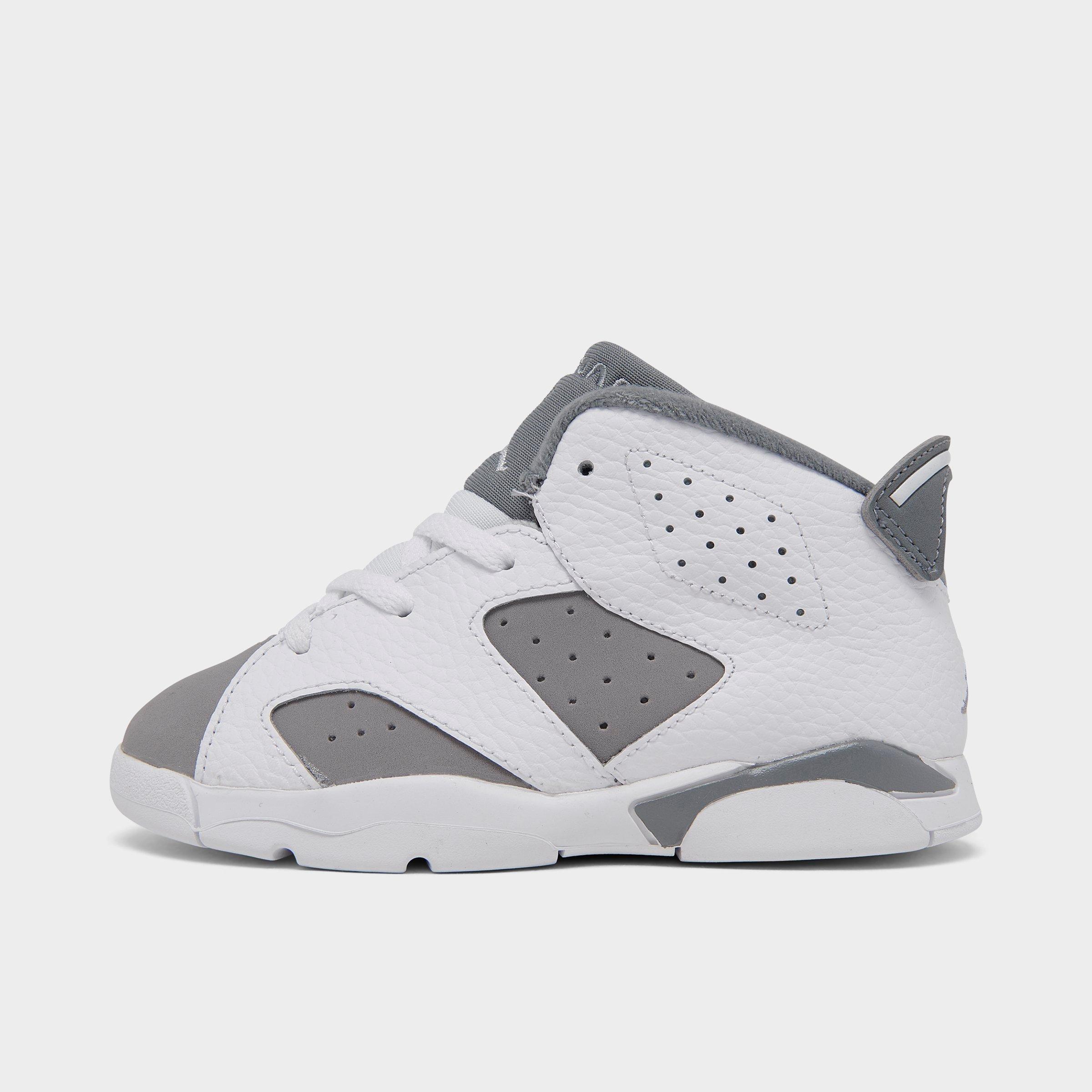 Nike Babies' Jordan Kids' Toddler Air Retro 6 Basketball Shoes In White/medium Grey/cool Grey