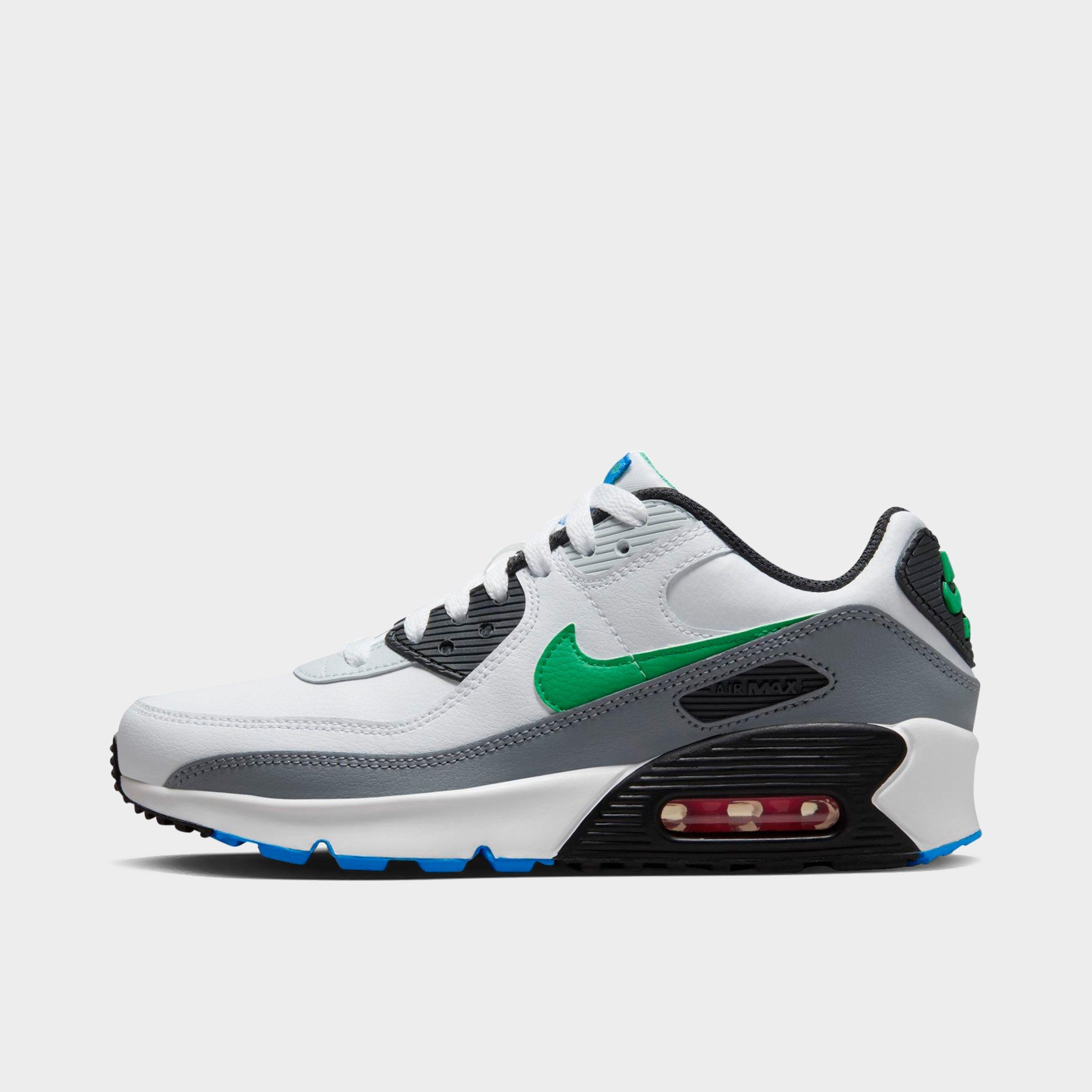 Nike Big Kids' Air Max 90 Casual Shoes In White/stadium Green/pure Platinum/cool Grey