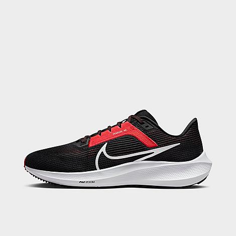 Shop Nike Men's Air Zoom Pegasus 40 Running Shoes In Black/light Crimson/white