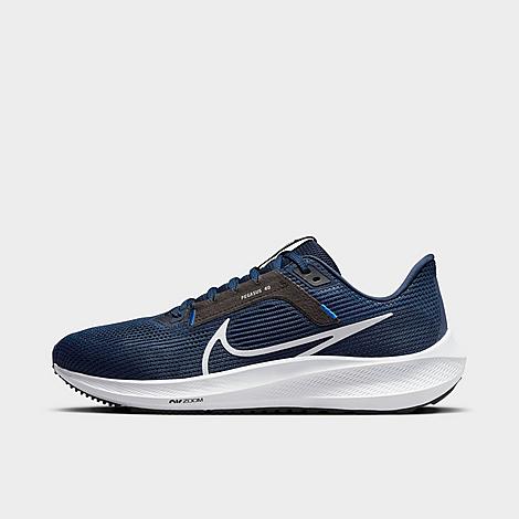 Shop Nike Men's Air Zoom Pegasus 40 Running Shoes In Midnight Navy/black/racer Blue/pure Platinum