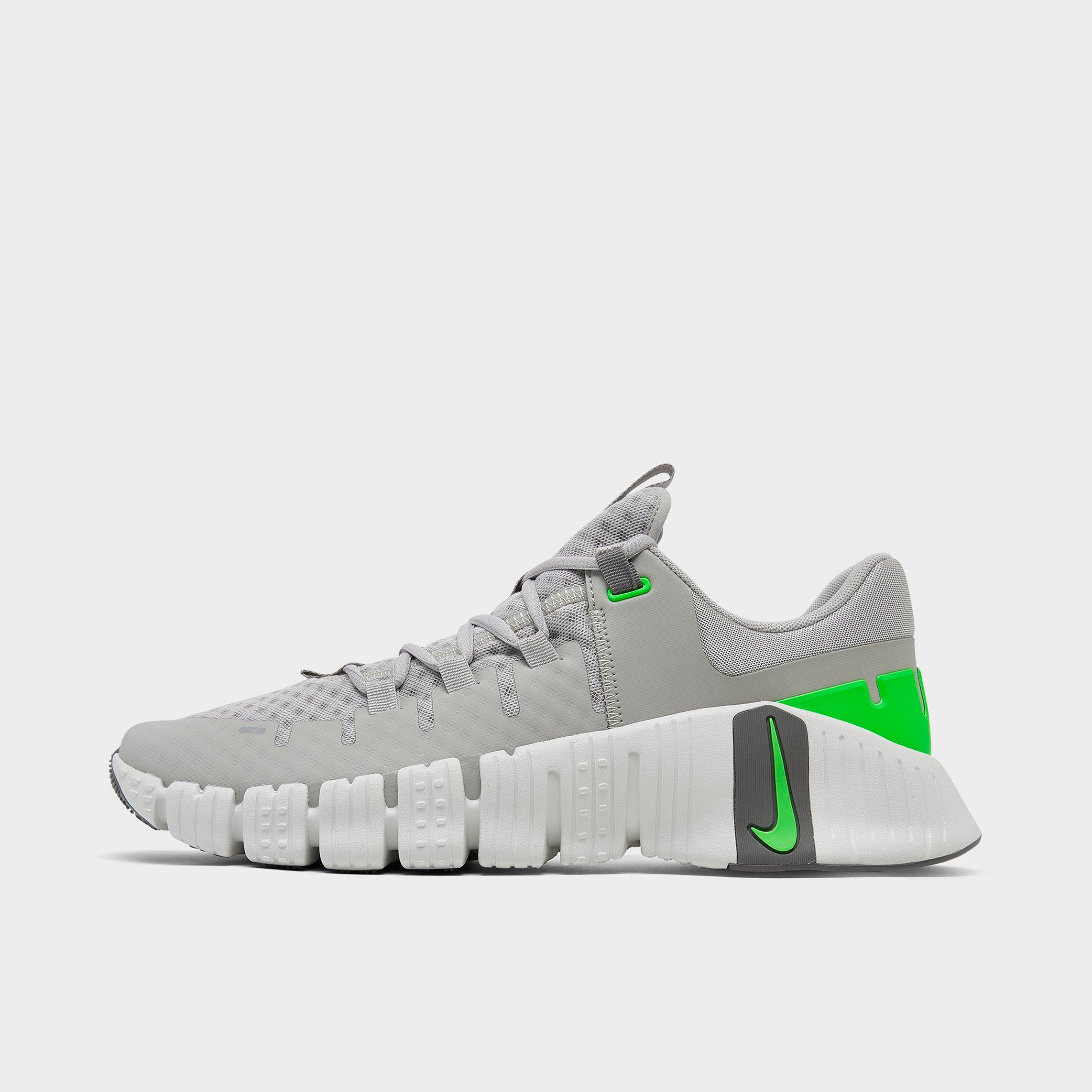 Nike Men's Free Metcon 5 Training Sneakers From Finish Line In Light Iron Ore/phantom/flat Pewter/green Strike