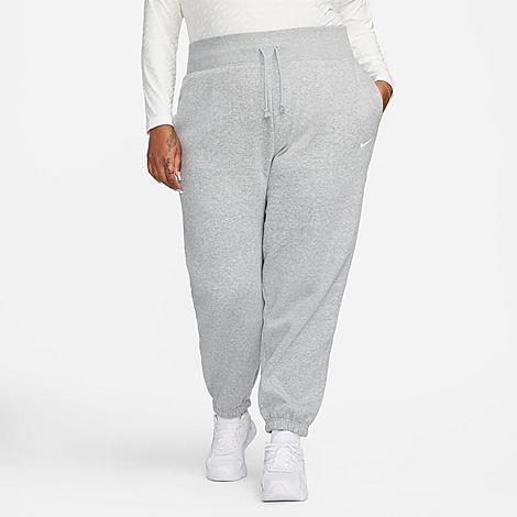 Nike Women's Sportswear Phoenix Fleece Oversized High-waist Jogger Pants (plus Size) In Dark Grey Heather/sail