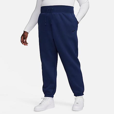 Nike Women's Sportswear Phoenix Fleece Oversized High-waist Jogger Pants (plus Size) In Midnight Navy/black