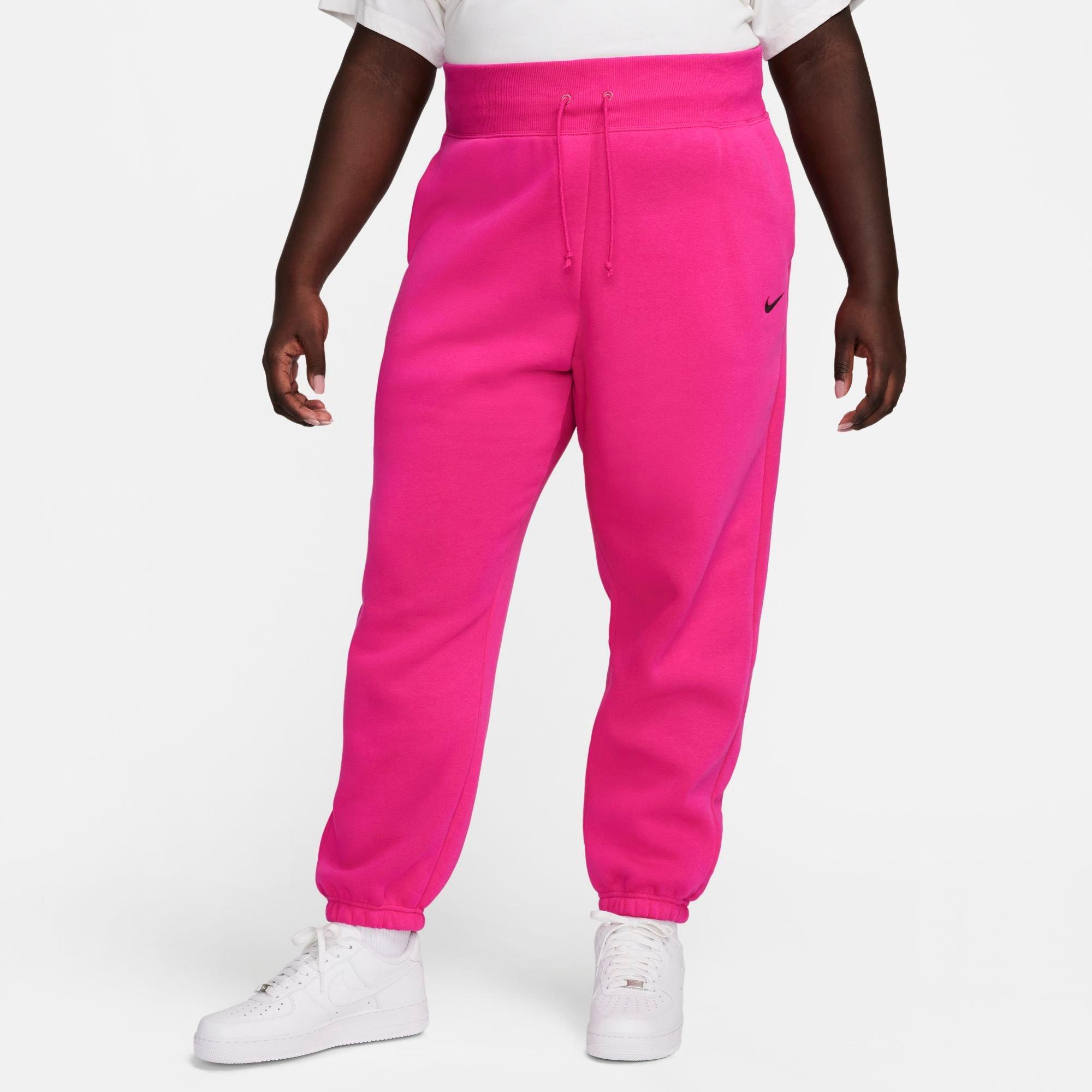 Shop Nike Women's Sportswear Phoenix Fleece Oversized High-waist Jogger Pants (plus Size) In Fireberry/black