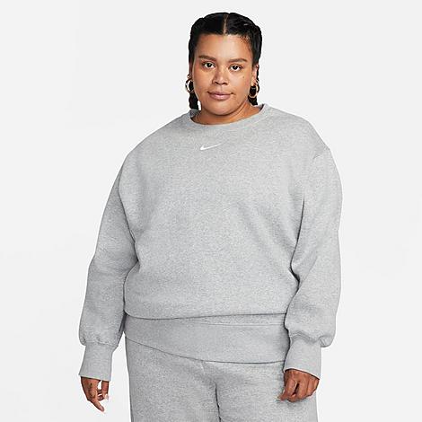 Nike Women's  Sportswear Phoenix Fleece Oversized Crew-neck Sweatshirt (plus Size) In Grey