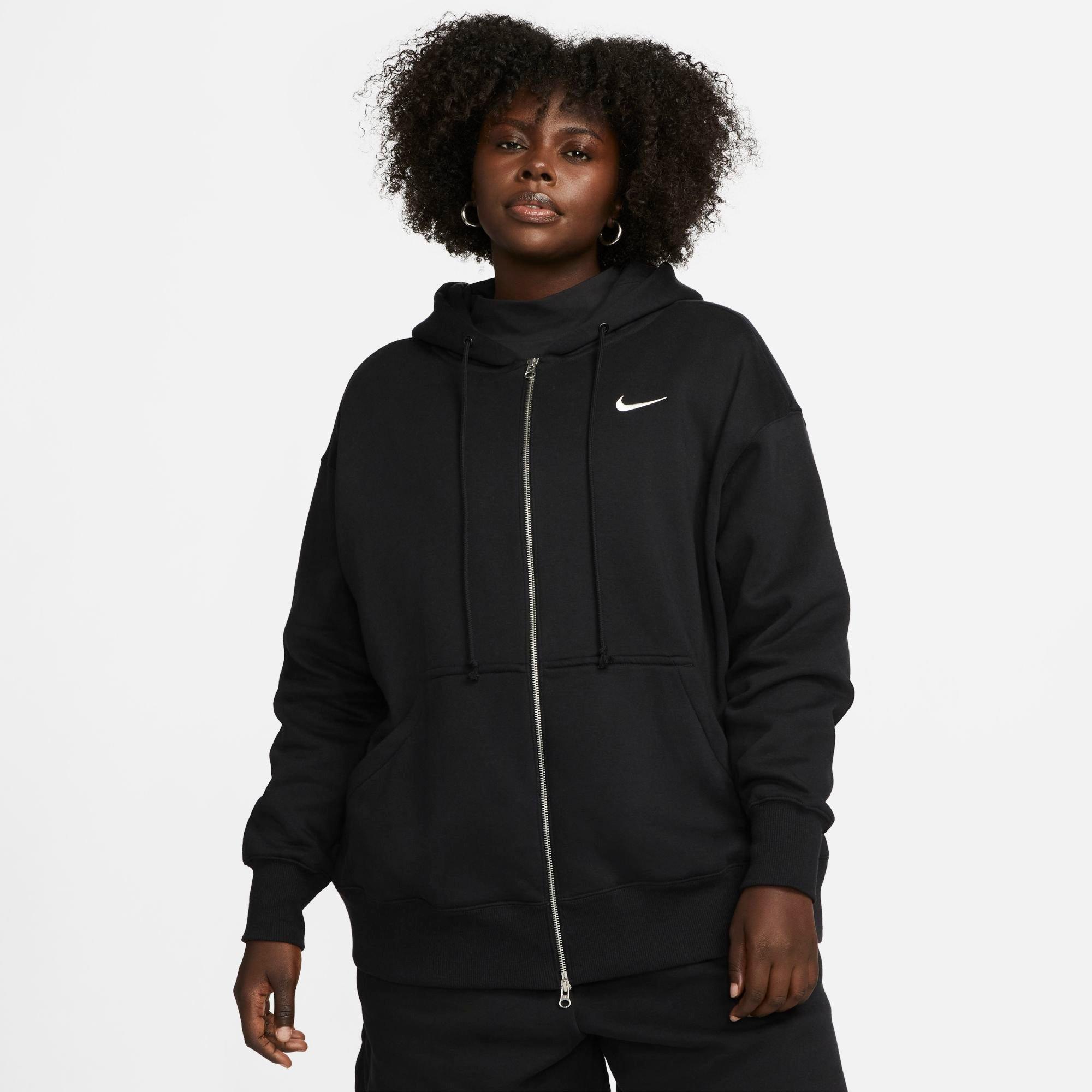 Nike Women's  Sportswear Phoenix Fleece Oversized Full-zip Hoodie (plus Size) In Black/sail 