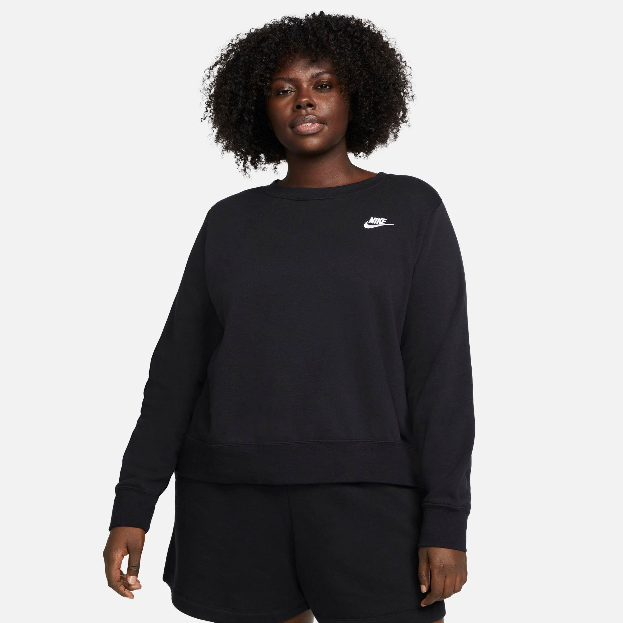 Nike Sportswear Club Fleece Crewneck Sweatshirt In Black/white 