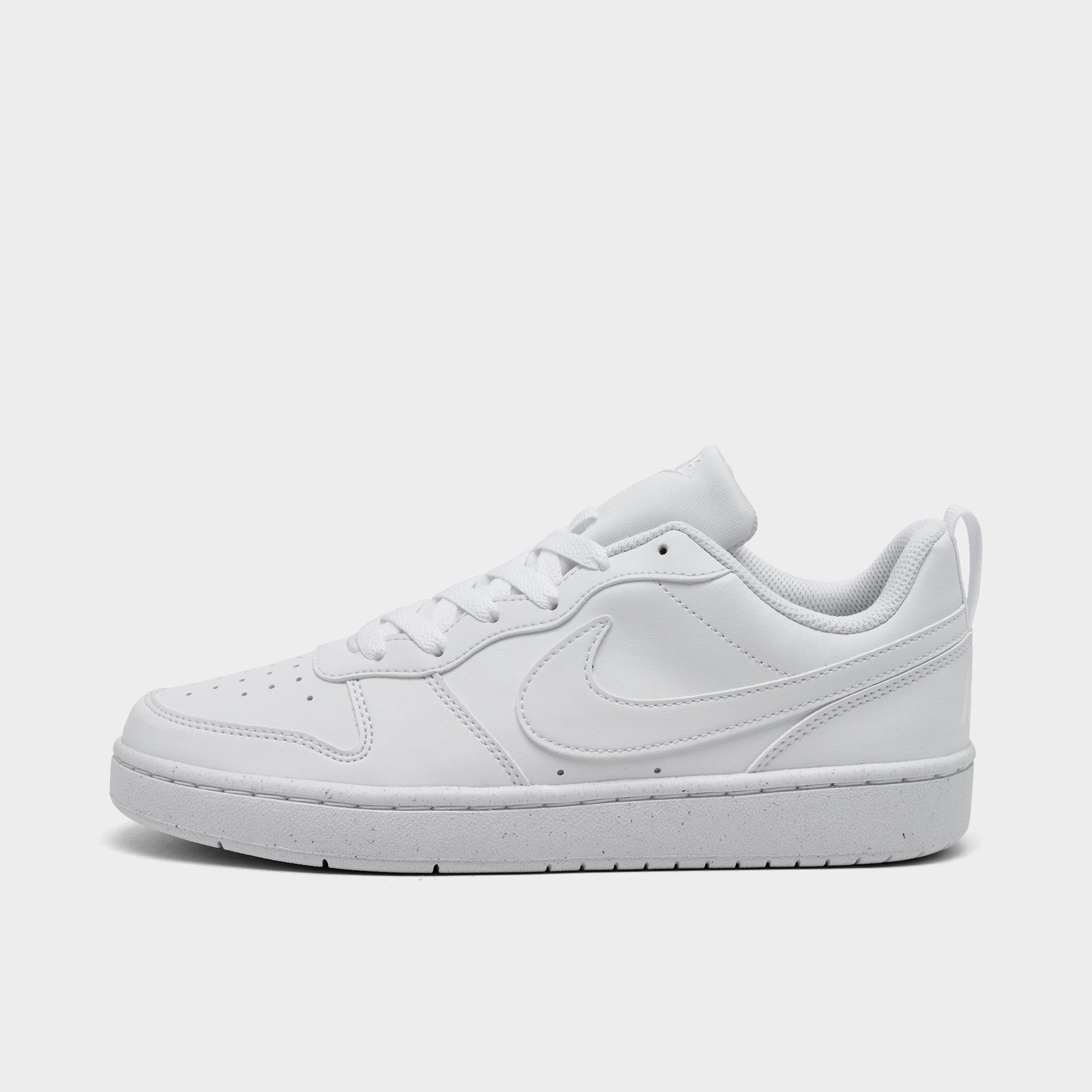 Nike Big Kids Court Borough Low Recraft Casual Shoes in White/White/White Size: 3.5