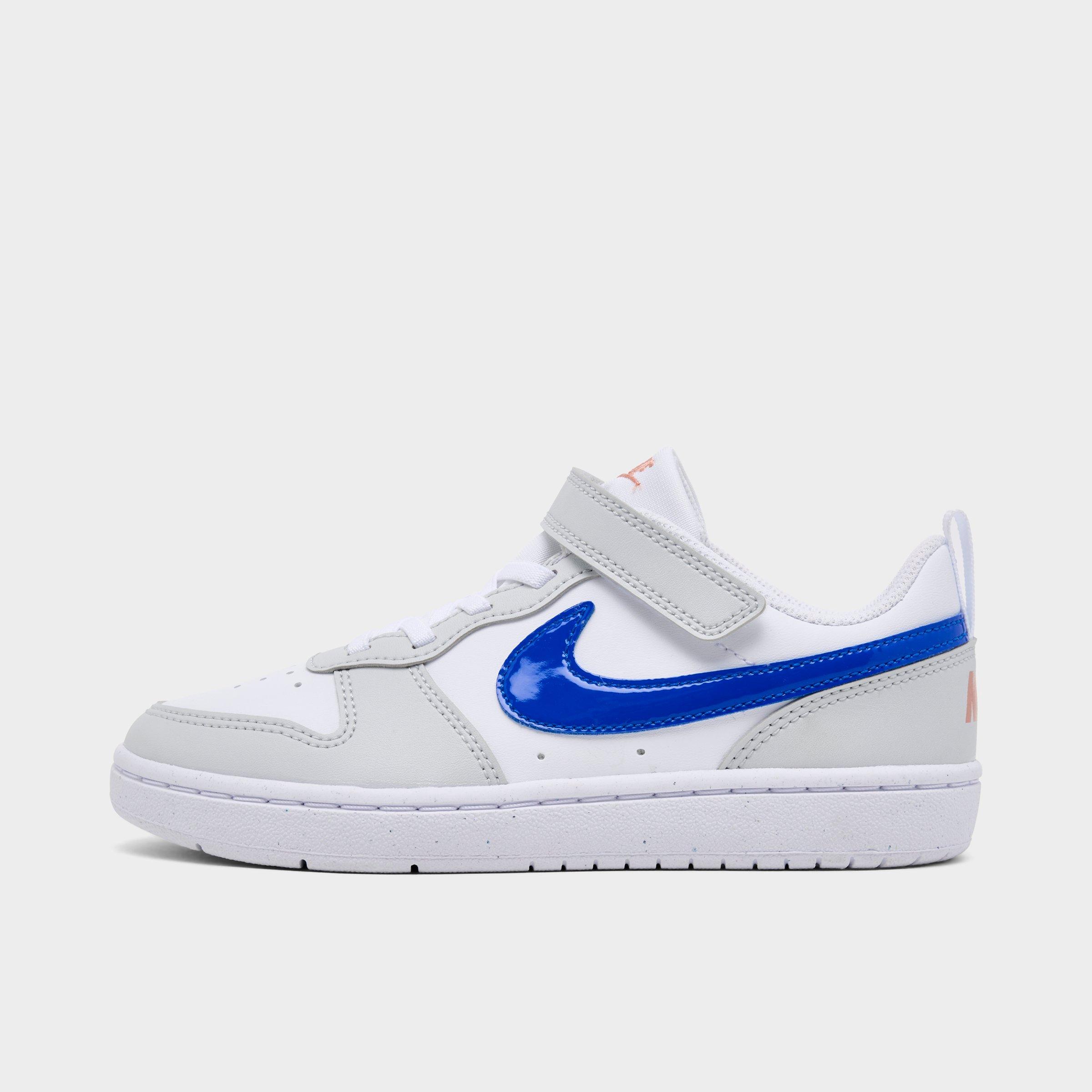 Nike Little Kids Court Borough Low Recraft Stretch Lace Casual Shoes in White/Photon Dust/Terra Blush Size: 1.0