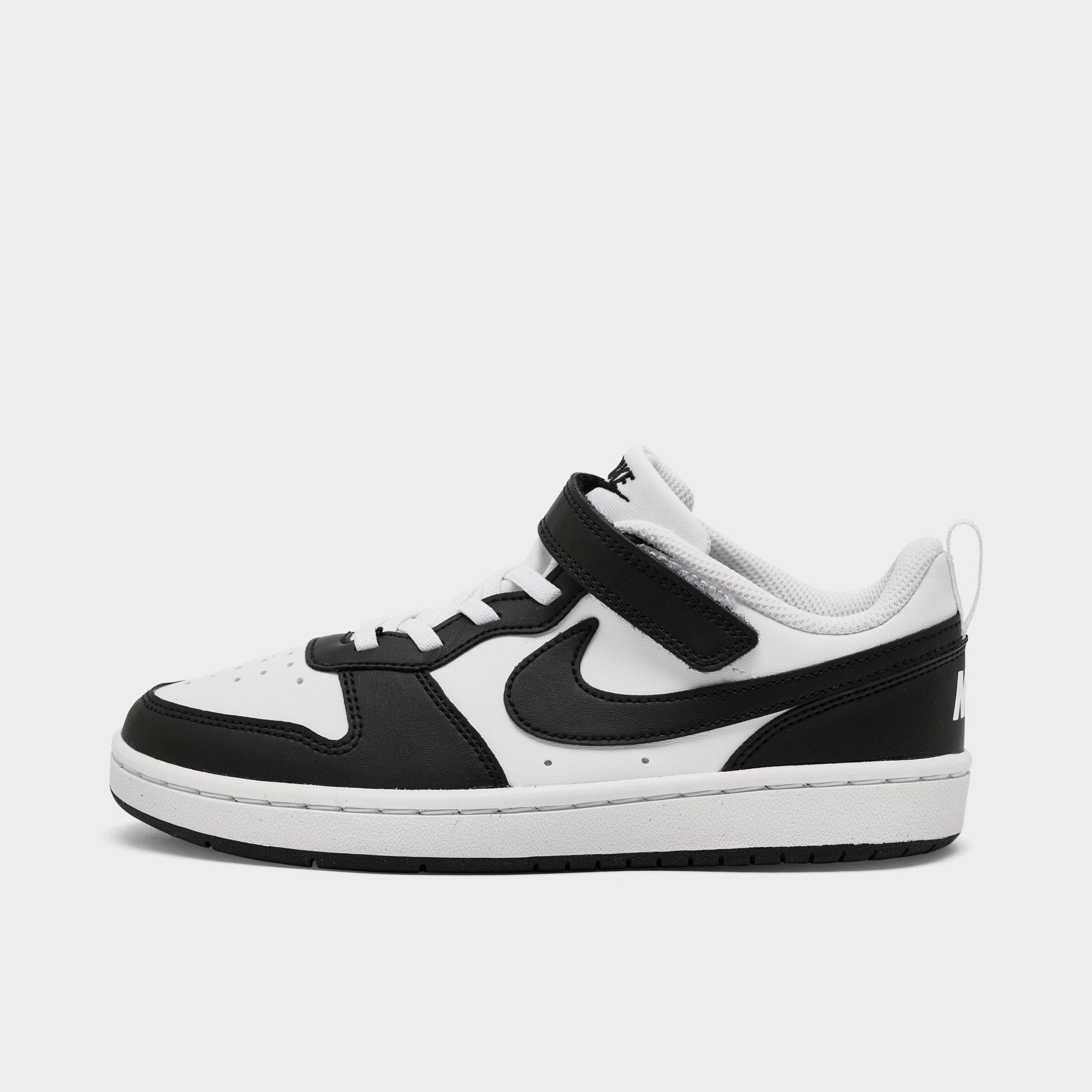 Nike Little Kids Court Borough Low Recraft Stretch Lace Casual Shoes in White/Black Size: 1.0