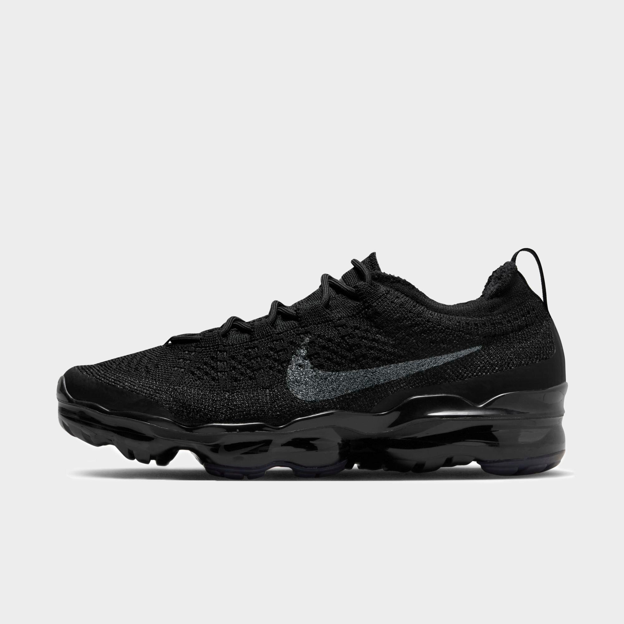 Shop Nike Women's Air Vapormax 2023 Flyknit Running Shoes In Black/black/anthracite