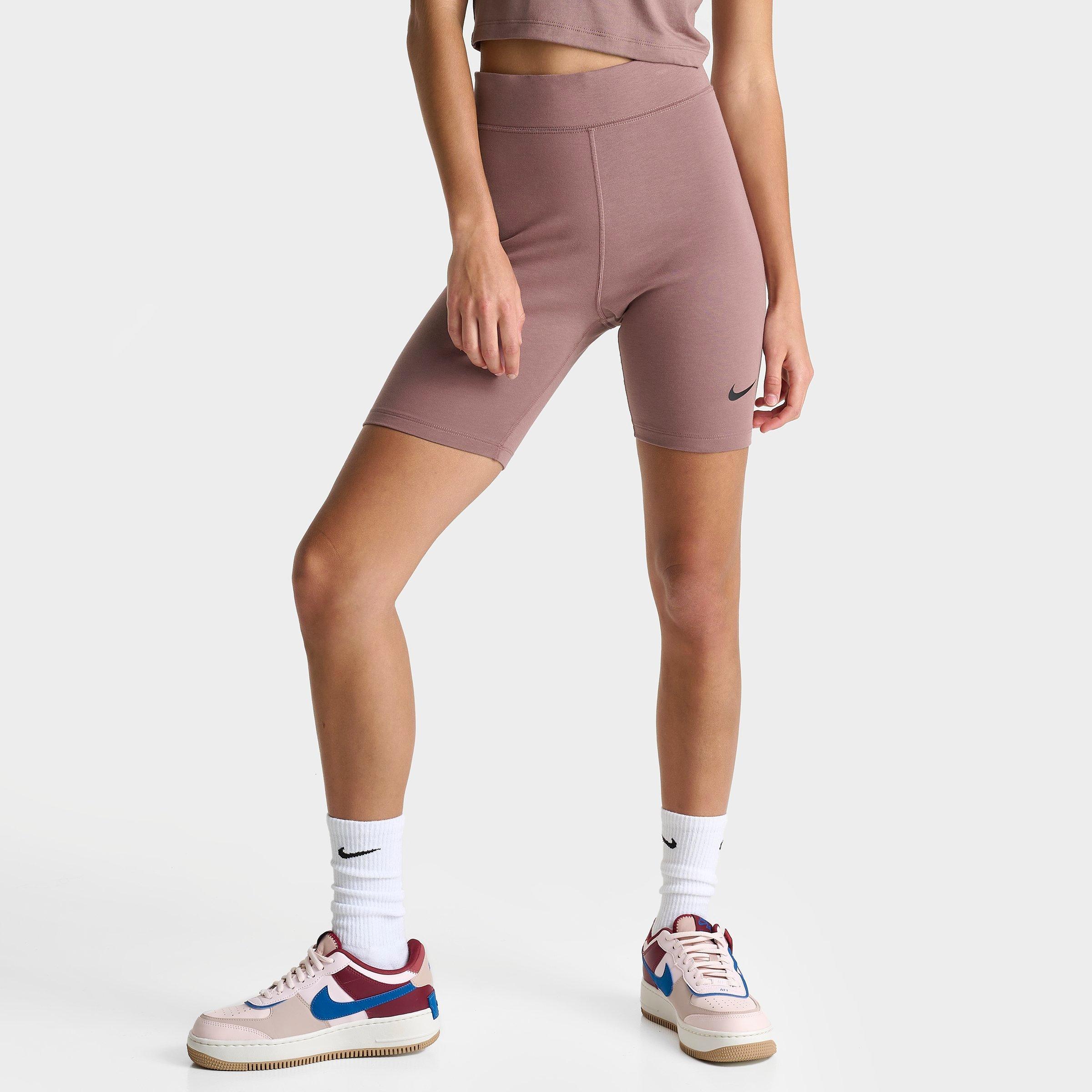 Shop Nike Women's Sportswear Essential High-waisted 8" Biker Shorts In Smokey Mauve