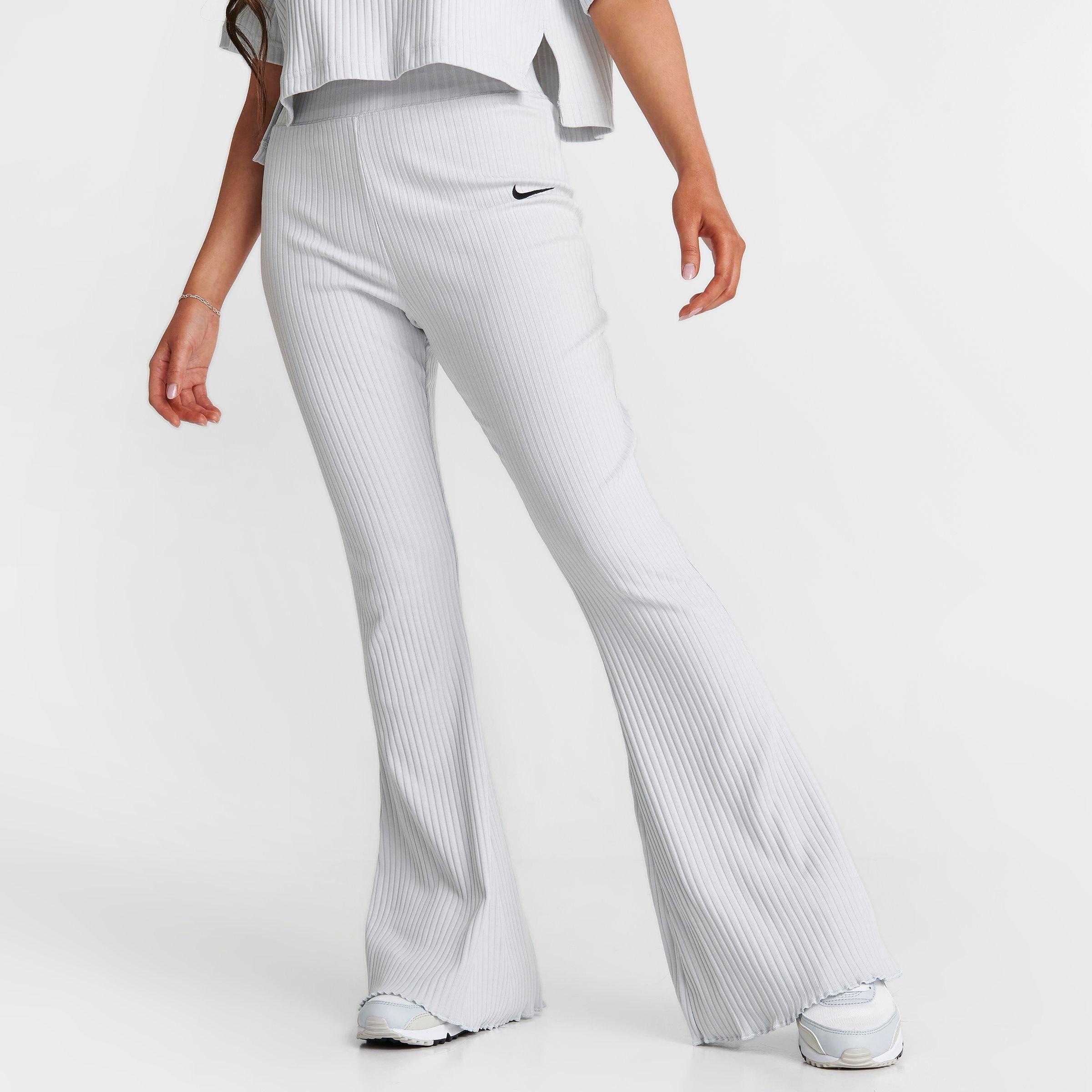 Nike Women's Sportswear High-waisted Ribbed Jersey Flared Pants In