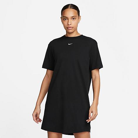 Nike Black Oversized Minidress In Black/white