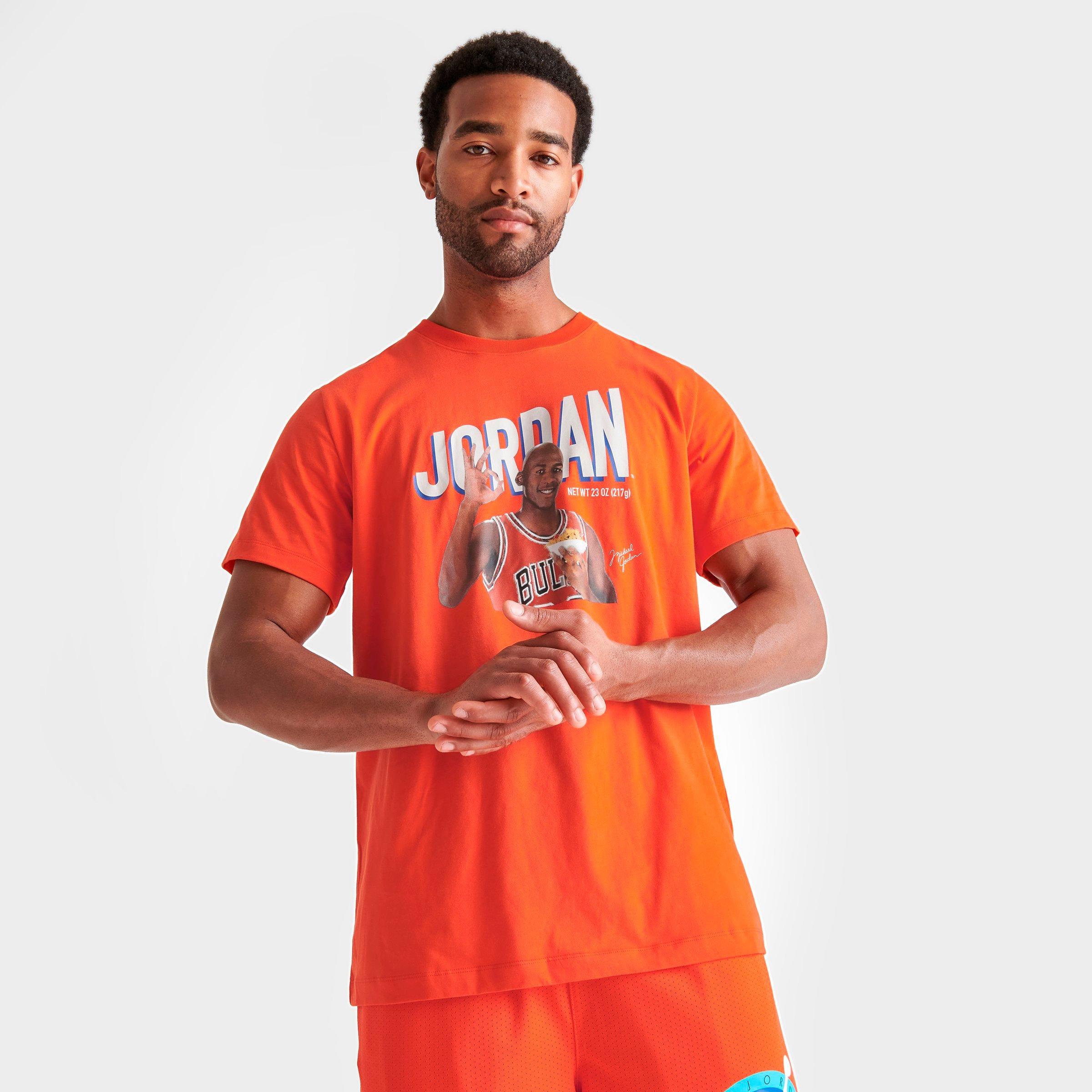 Nike Jordan Men s Flight Mvp Cereal Graphic T shirt In Rush Orange phantom ModeSens