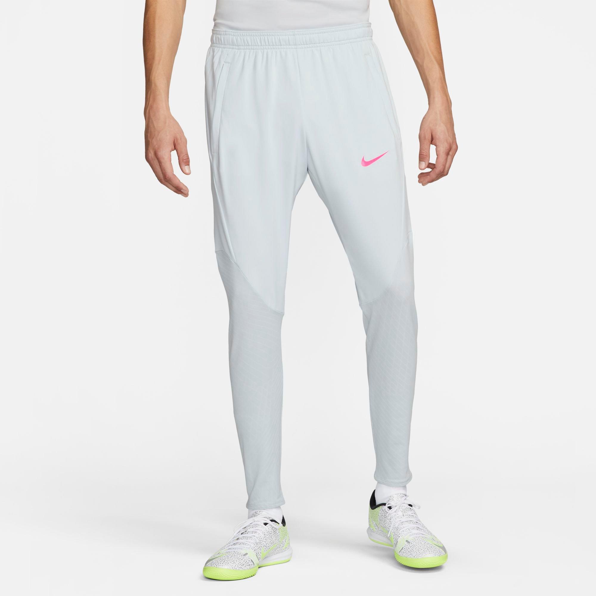Nike Men's Dri-fit Strike Soccer Pants In Pure Platinum/pure Platinum/pure Platinum/hyper Pink