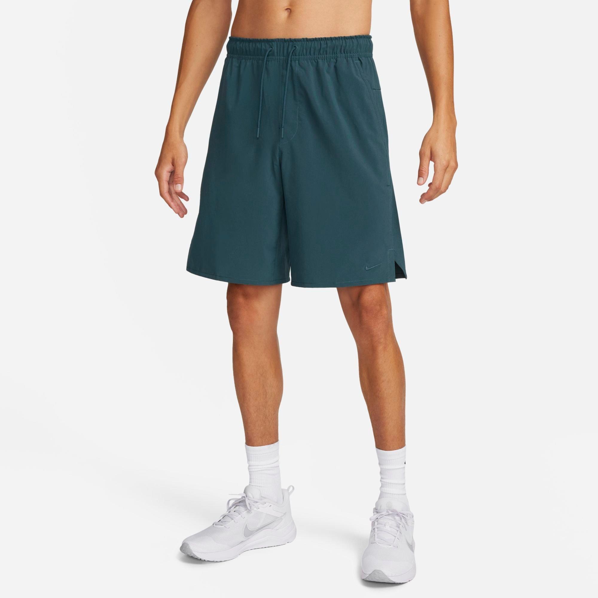 Nike Men's Unlimited Dri-fit 9" Unlined Versatile Shorts In Deep Jungle/deep Jungle/deep Jungle