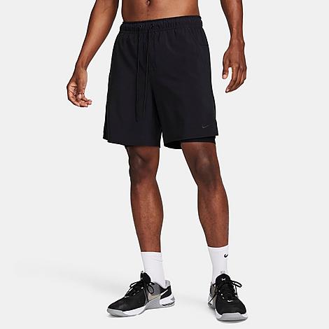 Shop Nike Men's Unlimited Dri-fit 2-in-1 7" Versatile Shorts In Black/black/black