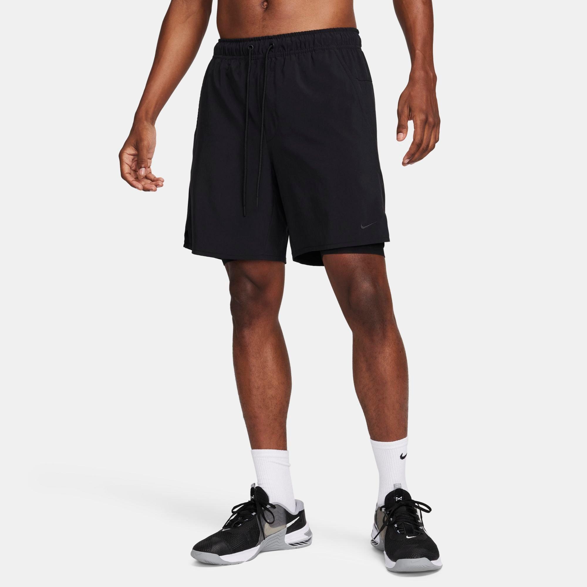 Nike Men's Unlimited Dri-FIT 2-in-1 7" Versatile Shorts in Black/Black Size 3XL Polyester/Spandex