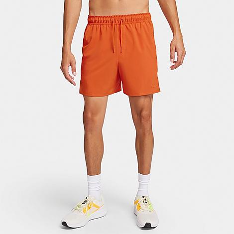 Nike Men's Unlimited Dri-fit 5" Unlined Versatile Shorts In Campfire Orange/campfire Orange/campfire Orange
