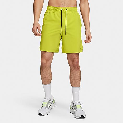 Nike Men's Unlimited Dri-fit 7" Unlined Versatile Shorts In Bright Cactus/black/bright Cactus