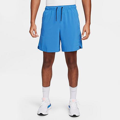 Shop Nike Men's Unlimited Dri-fit 7" Unlined Versatile Shorts In Star Blue/black/star Blue