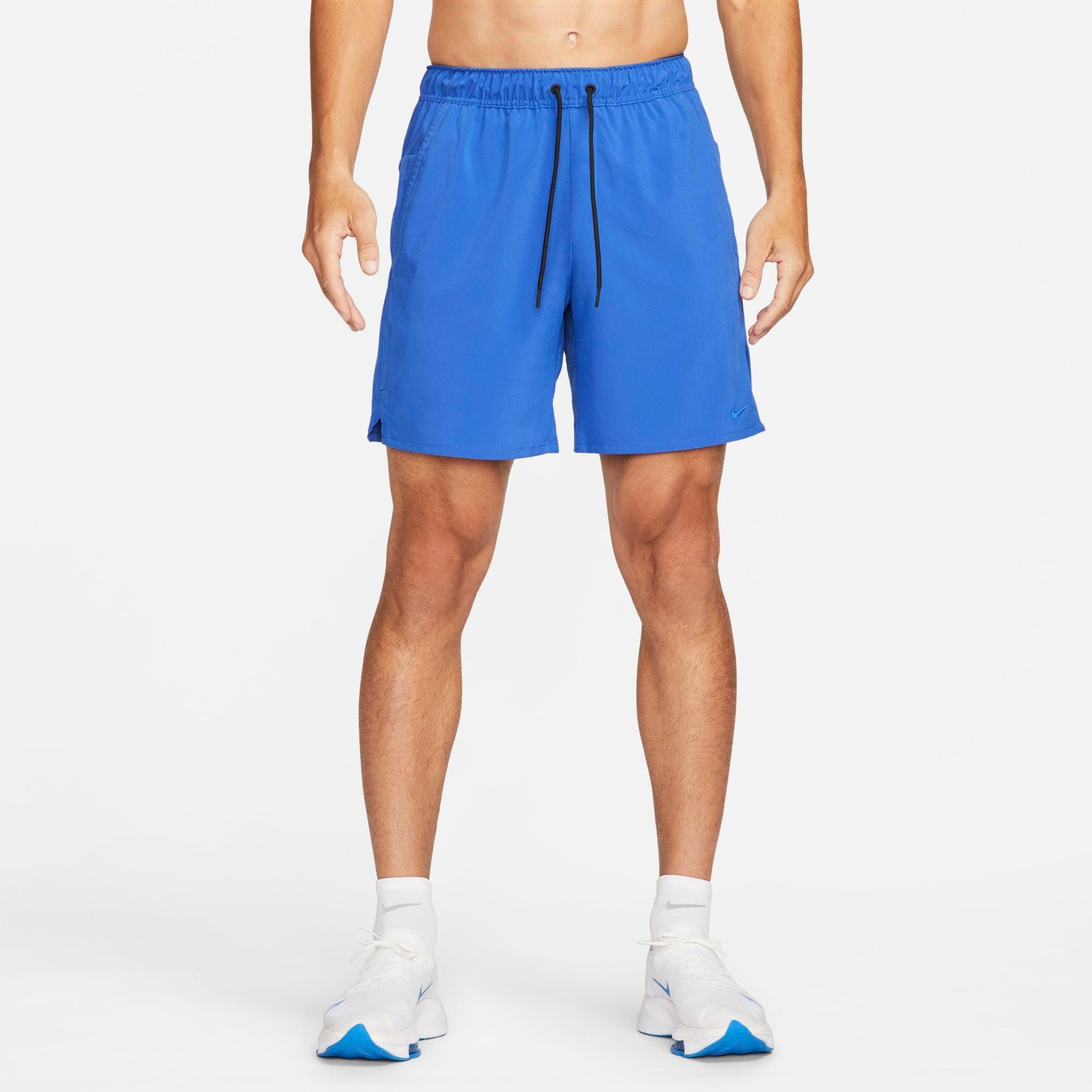 Nike Men's Unlimited Dri-fit 7" Unlined Versatile Shorts In Game Royal/black/game Royal