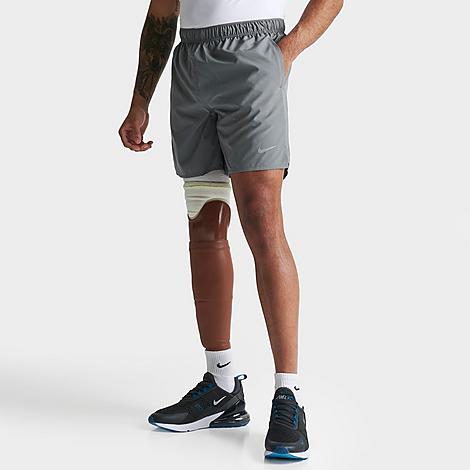 Nike Men's Dri-fit Challenger 7" Unlined Running Shorts In Smoke Grey/smoke Grey/black/reflective Silver