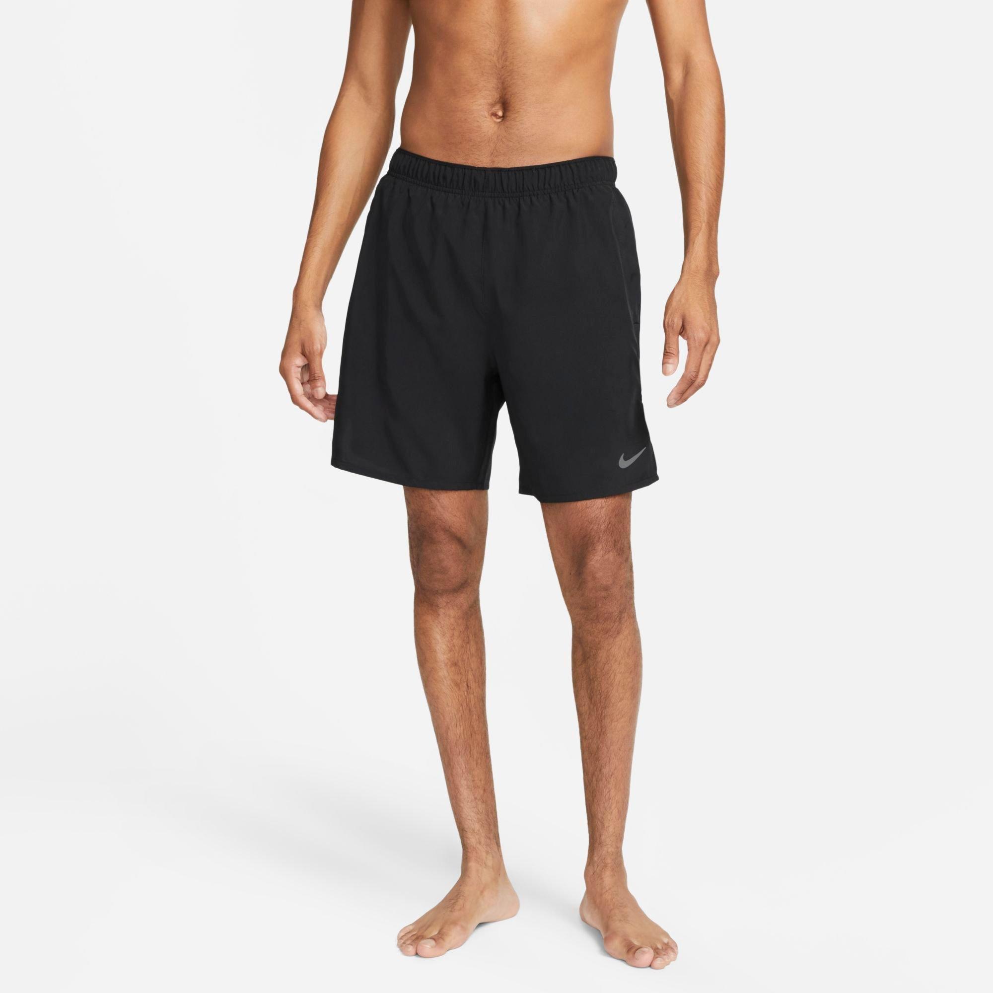 Nike Men's Dri-fit Challenger 2-in-1 7" Running Shorts In Black/black/black