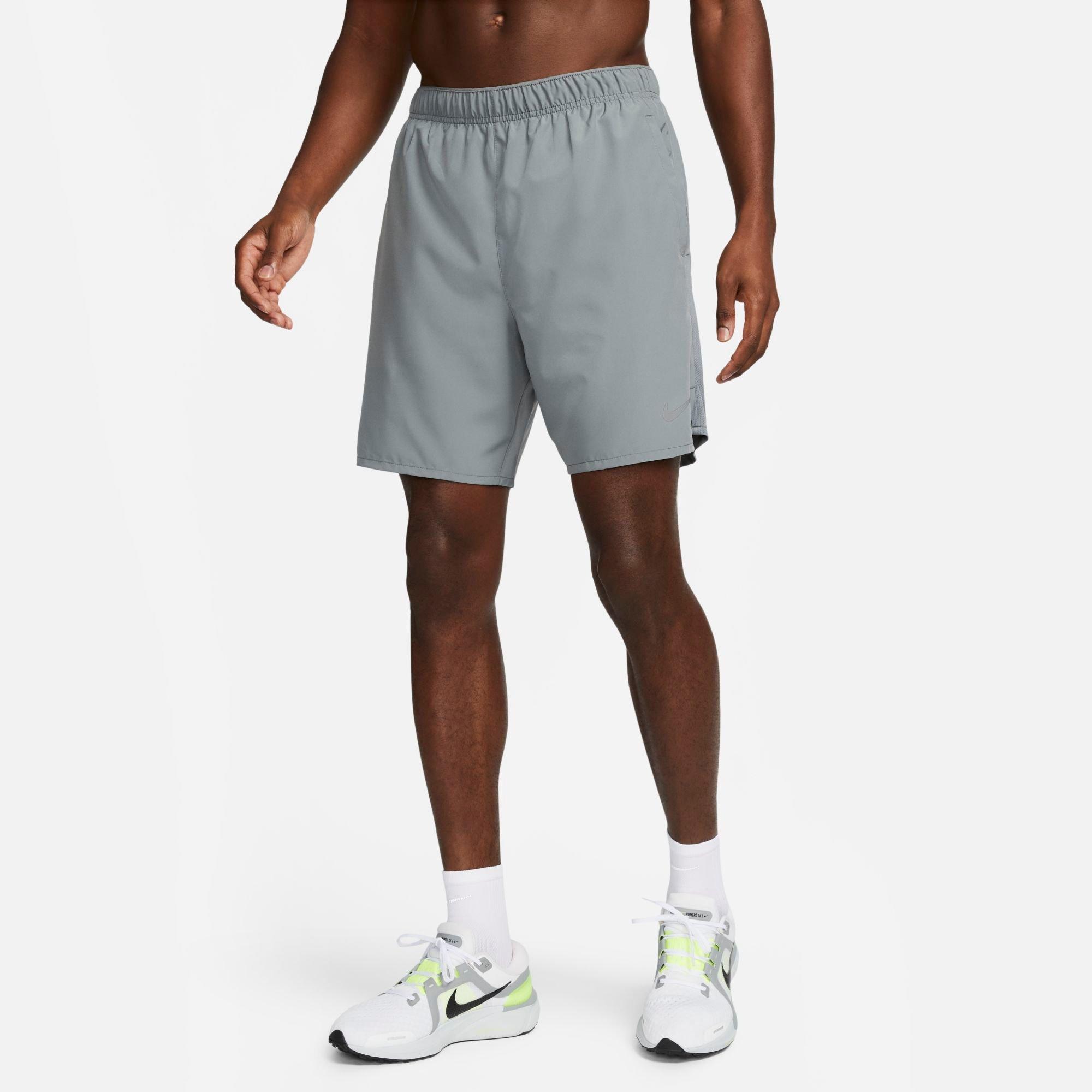 Nike Men's Challenger Dri-fit 7" 2-in-1 Running Shorts In Smoke Grey/dark Smoke Grey/black