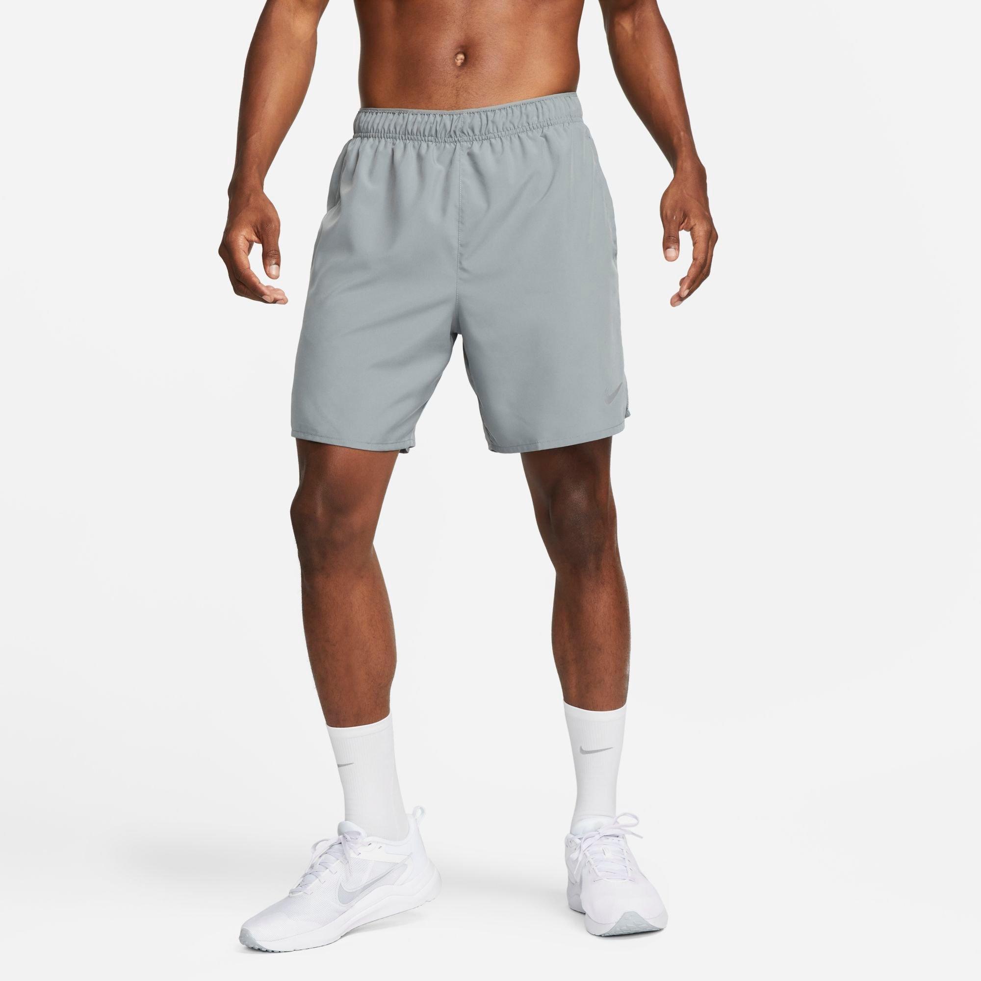 Shop Nike Men's Dri-fit Challenger Brief-lined 7" Running Shorts In Smoke Grey/smoke Grey/black