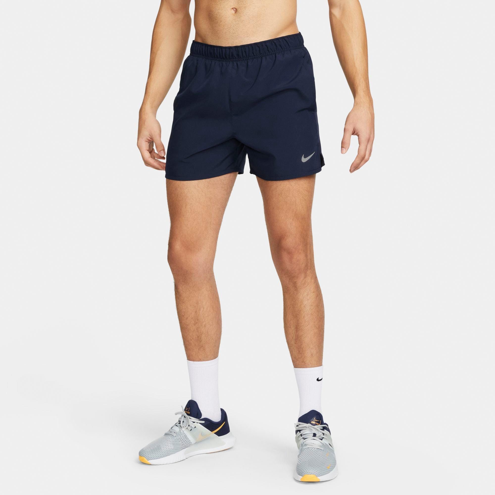 Nike Men's Dri-FIT Challenger 5" Brief-Lined Training Shorts in Obsidian/Obsidian/Black Size: XS