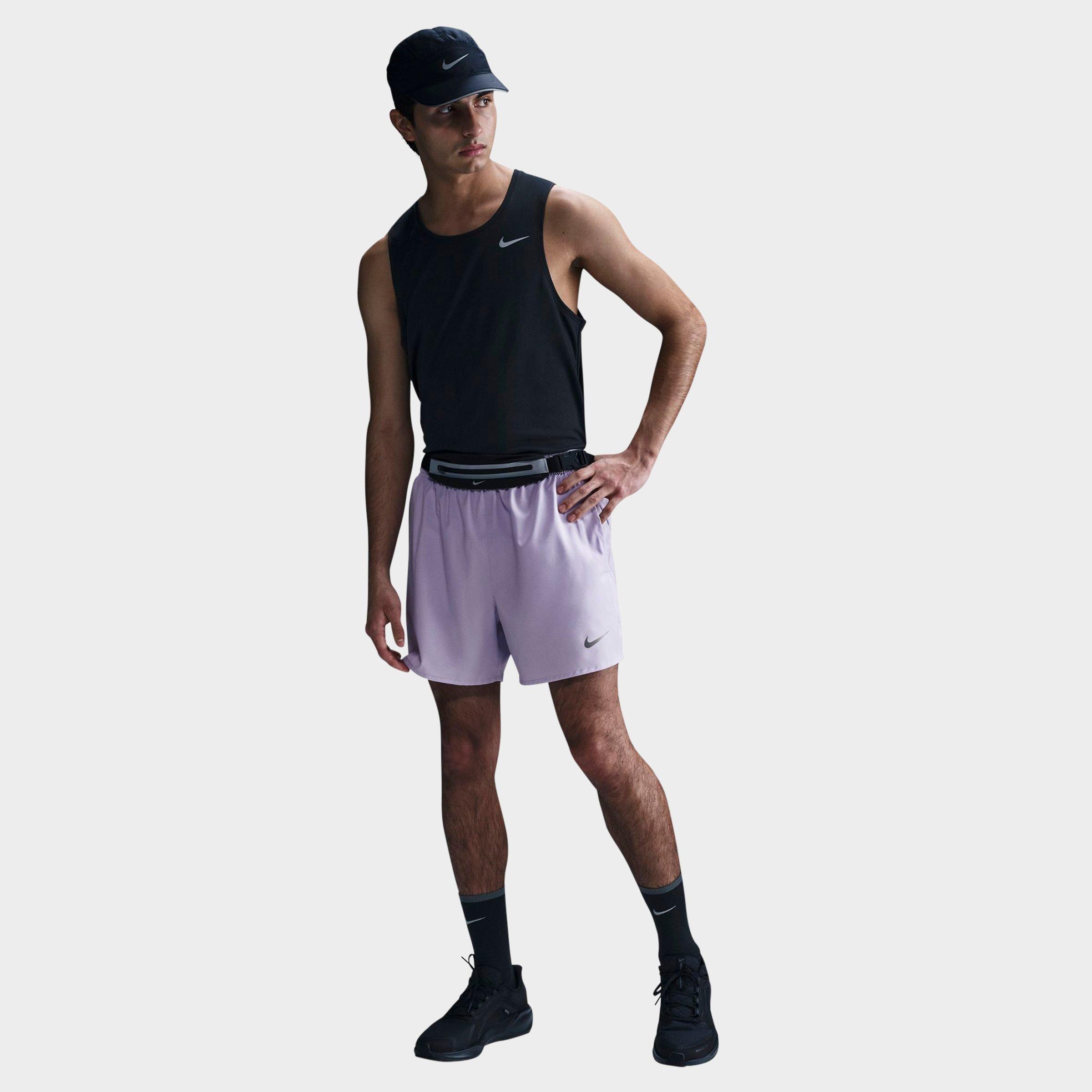 Nike Men's Dri-FIT Challenger 5" Brief-Lined Training Shorts in Purple/Hydrangeas Size 3XL 100% Polyester