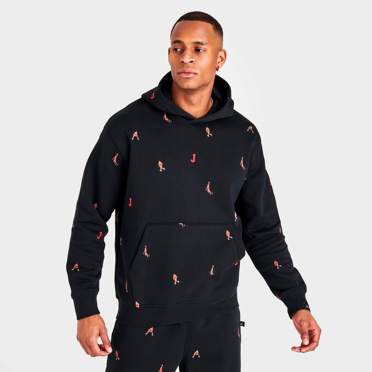 Nike Jordan Men's Essentials Holiday Fleece Pullover Hoodie In Black