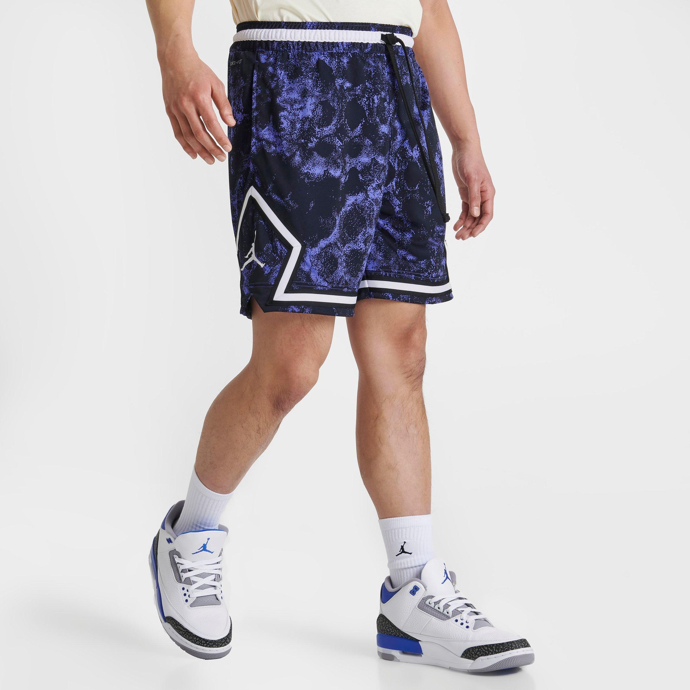 Nike Jordan Men's Dri-fit Sport Diamond Pattern Woven Basketball Shorts In Lapis/black