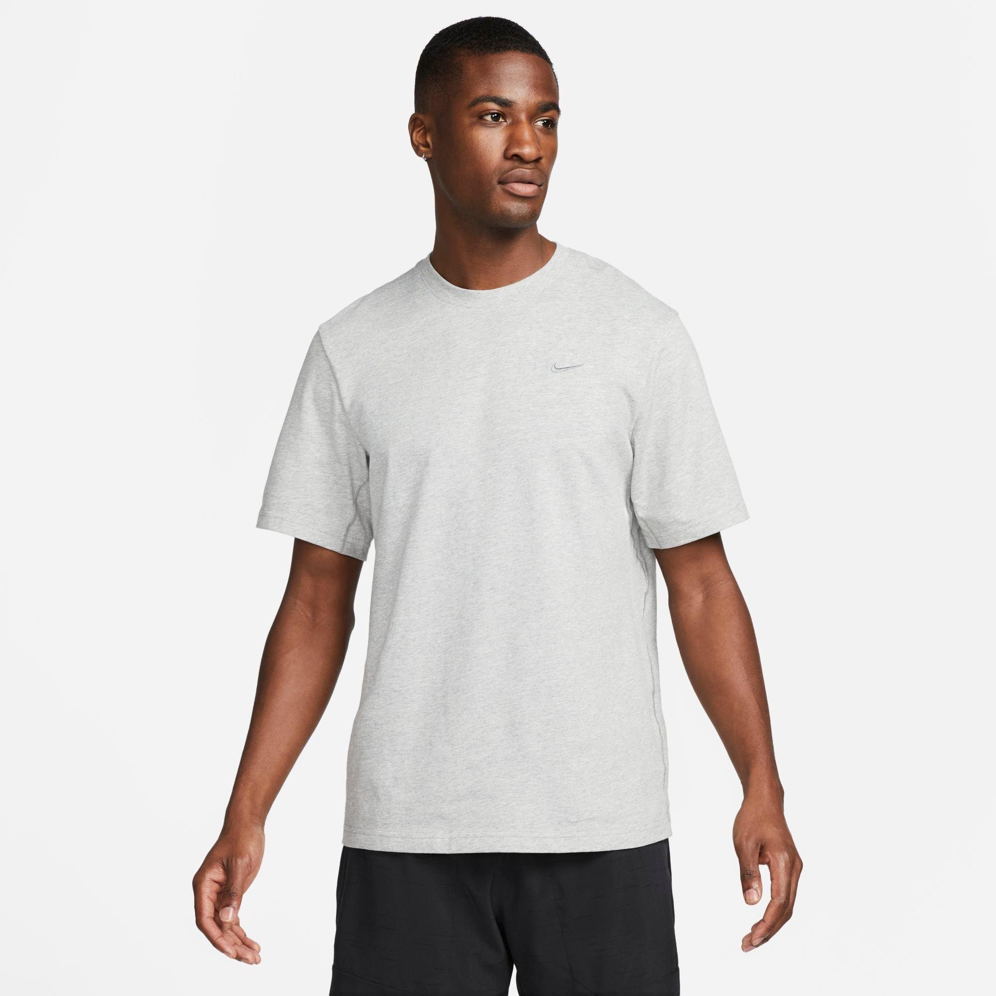 Nike Men's Dri-FIT Primary Versatile Top in Grey/Dark Grey Heather Size Small Cotton/Polyester/Knit