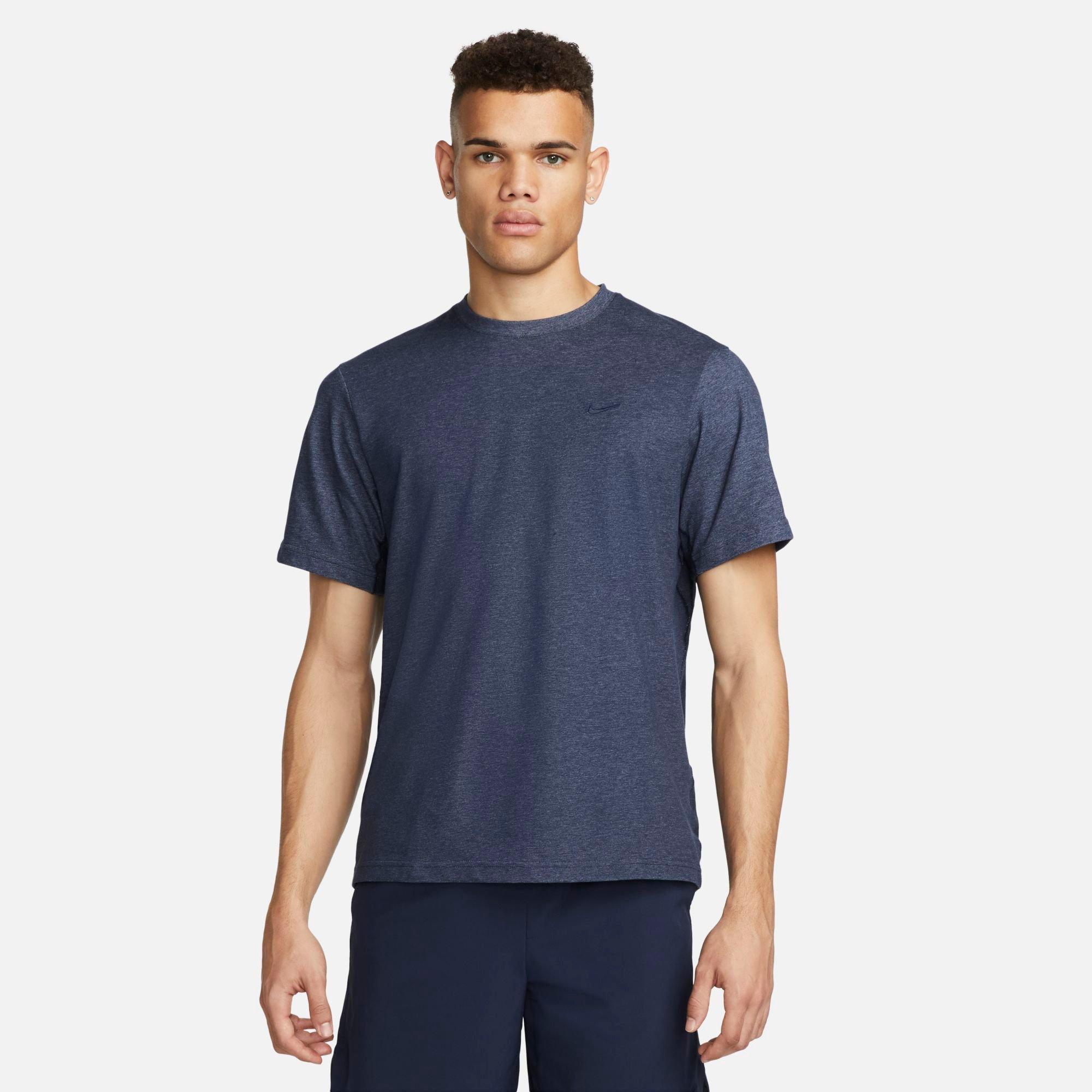 Nike Men's Dri-FIT Primary Versatile Top in Obsidian Heather/Heather/Obsidian Size: XS