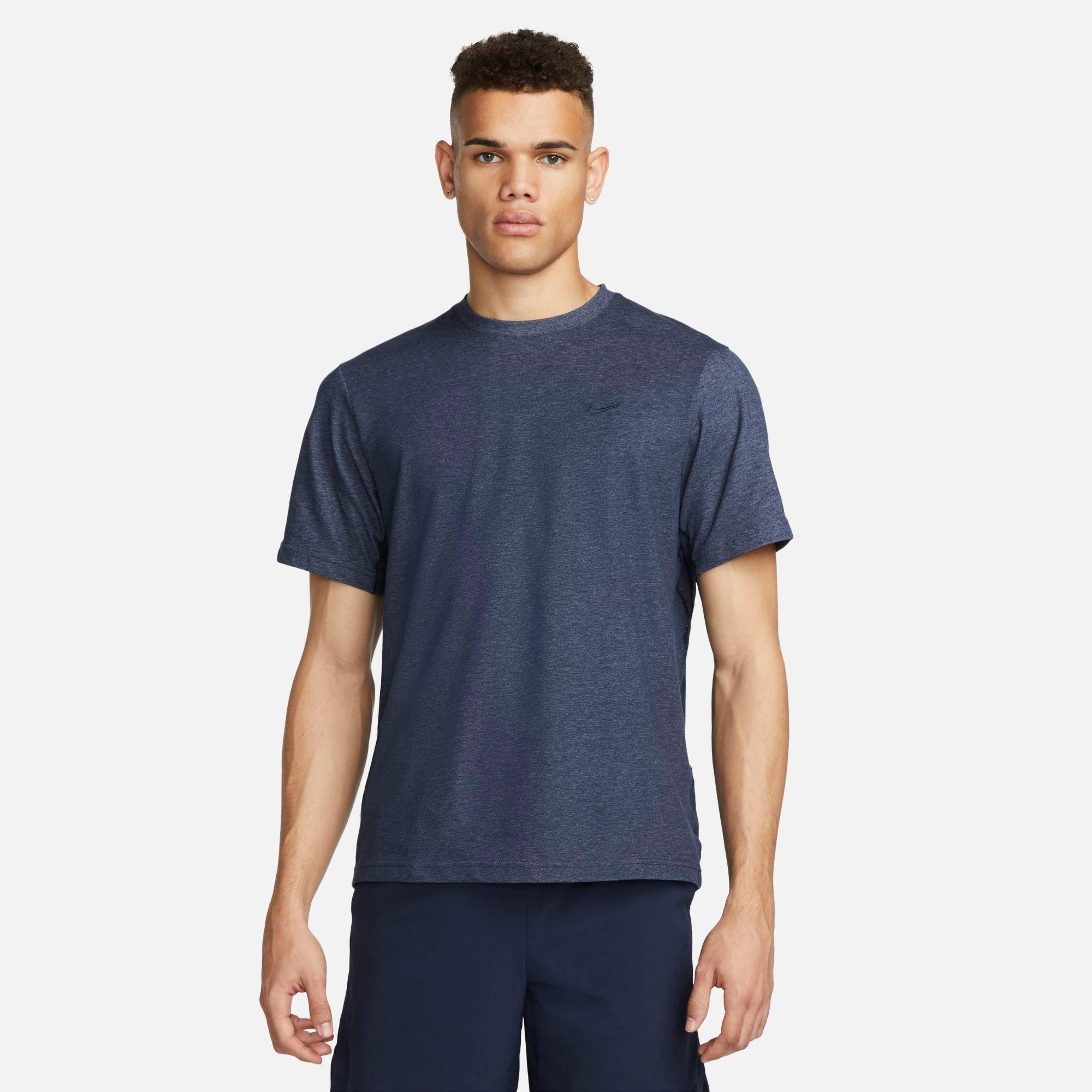 Nike Men's Dri-fit Primary Versatile Top In Obsidian Heather/heather/obsidian