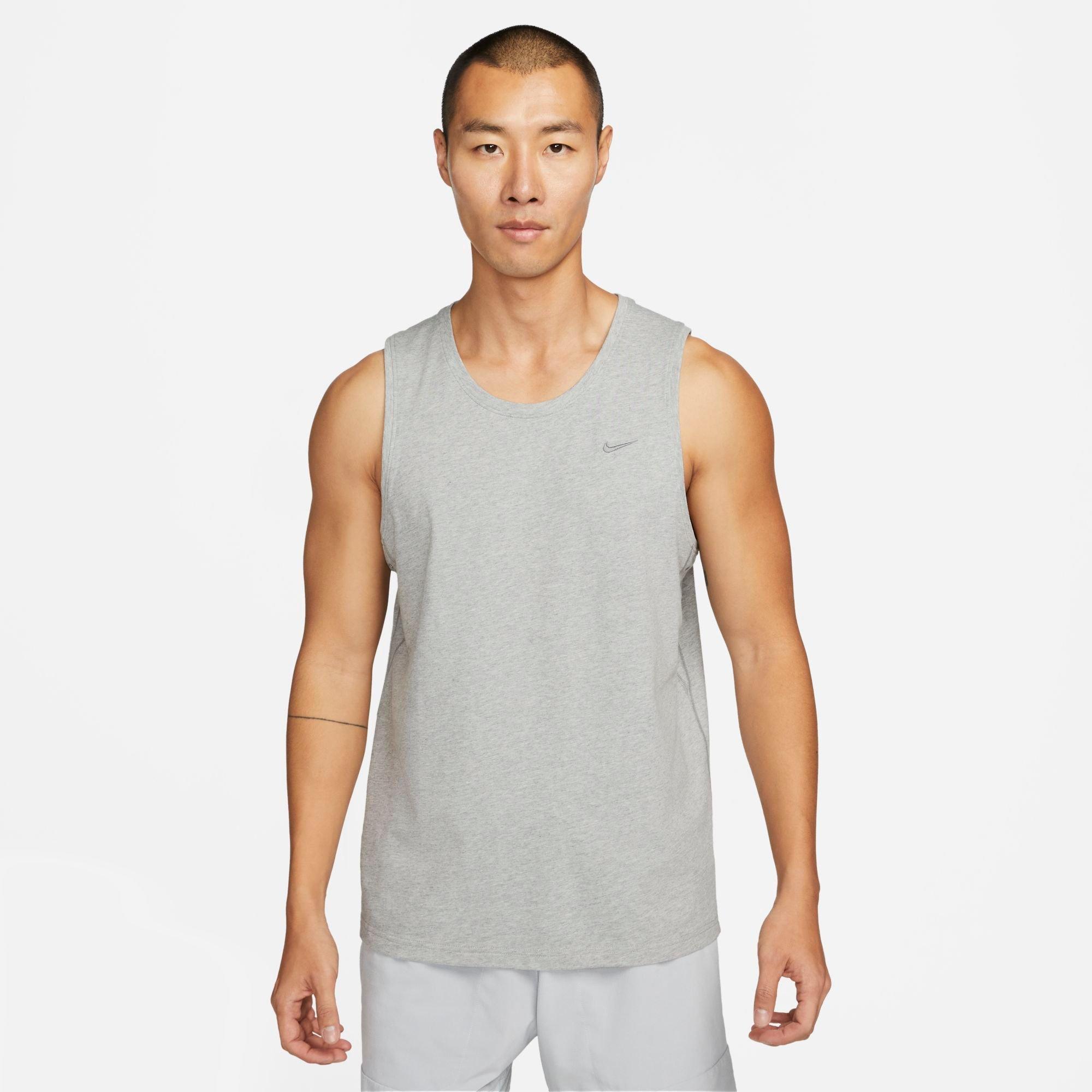 Nike Men's Dri-FIT Primary Versatile Tank Top in Dark Grey Heather/Heather/Smoke Grey Size: XS