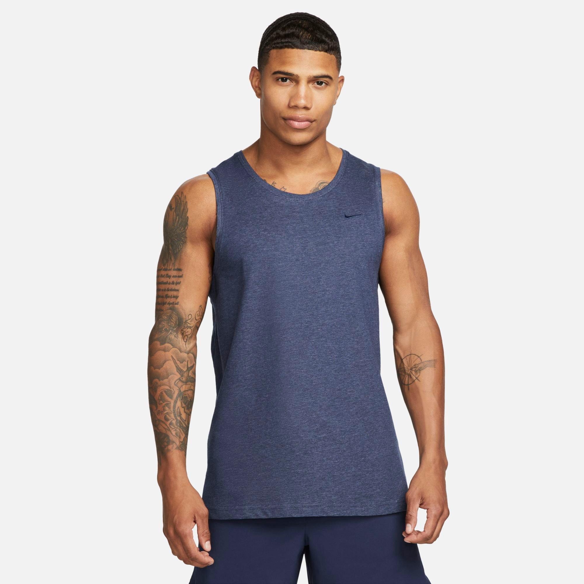 Nike Men's Dri-FIT Primary Versatile Tank Top in Obsidian Heather/Heather/Obsidian Size: XS