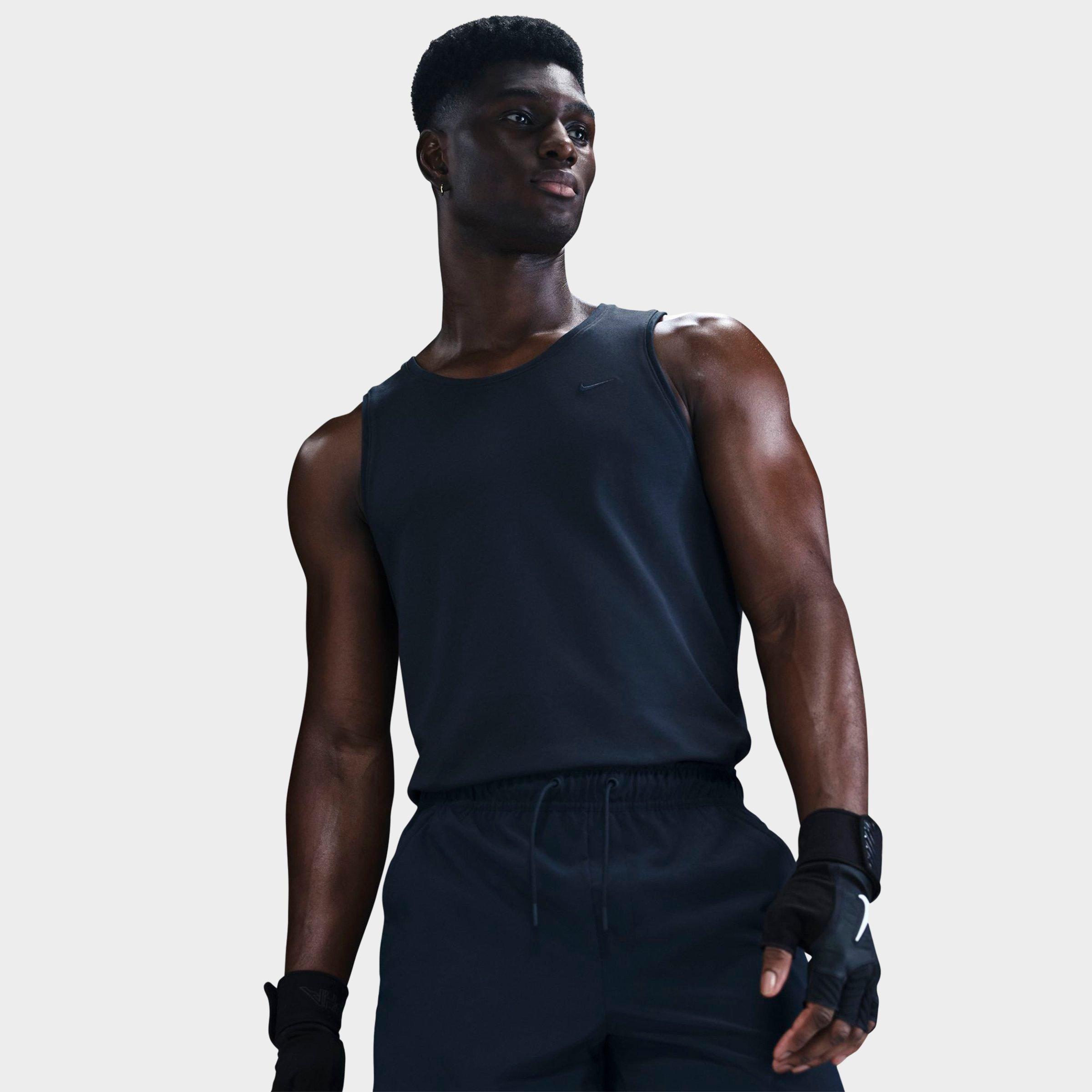 Nike Men's Dri-FIT Primary Versatile Tank Top in Blue/Obsidian Size Small Cotton/Polyester/Knit